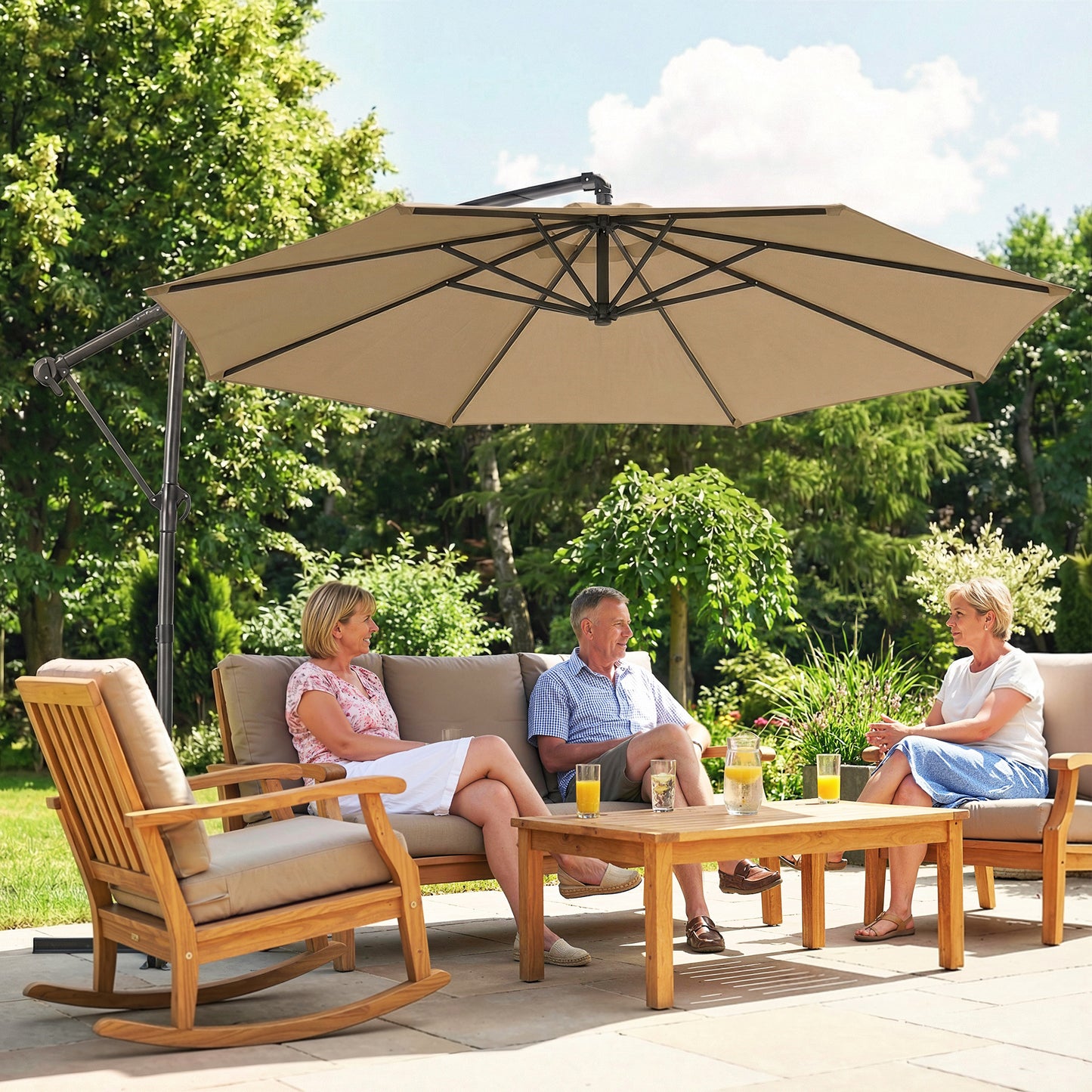 3 m Garden Cantilever Parasol with Cover