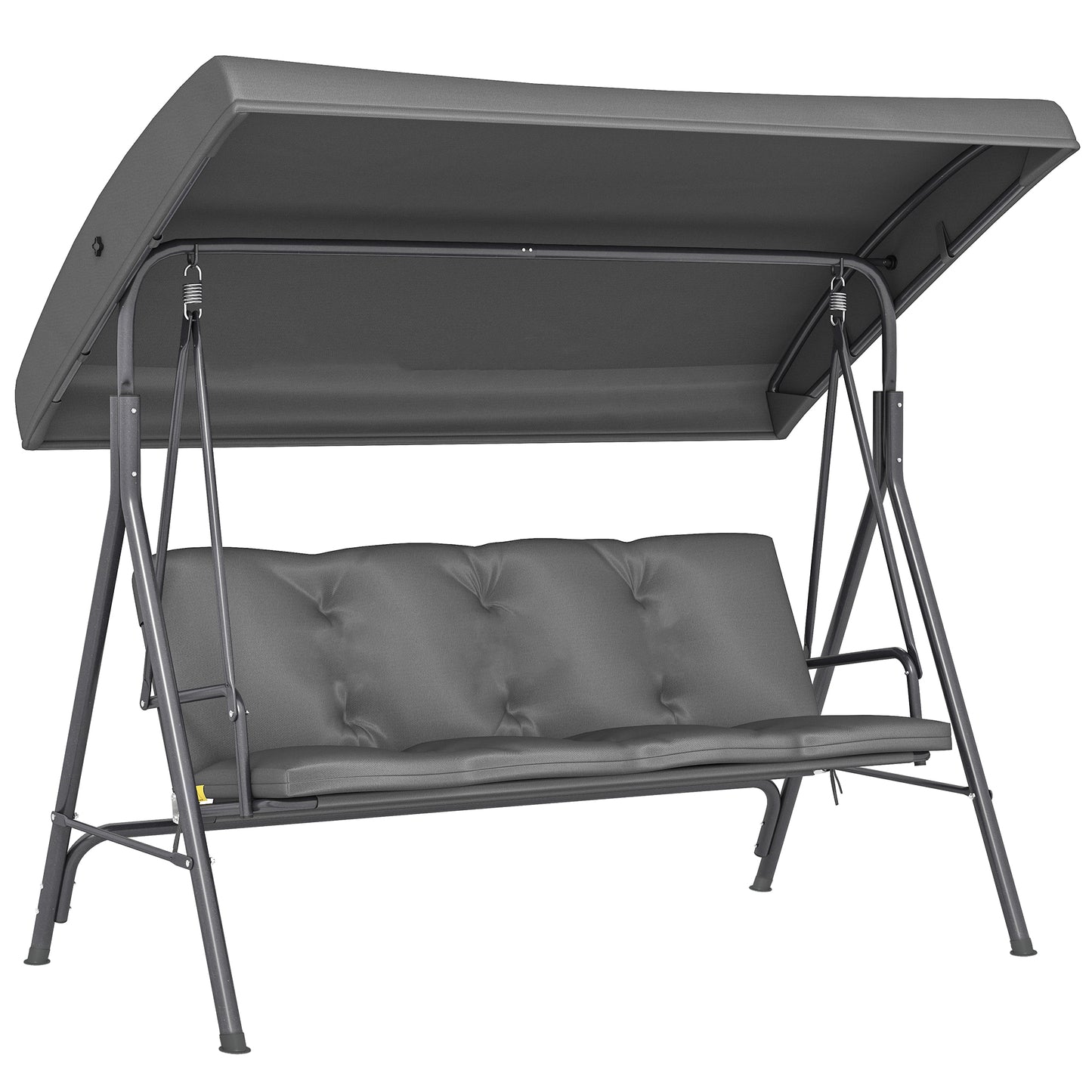 3 Seater Garden Swing Chair, Patio Rocking Bench with Tilting Canopy