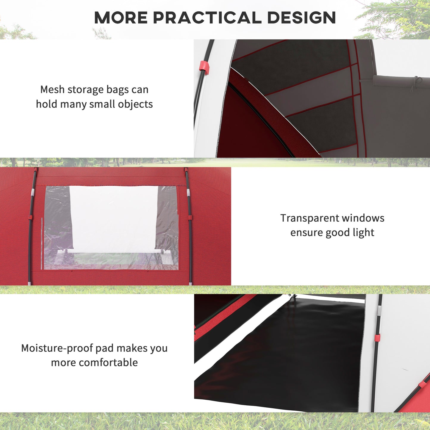 4-6 Man UV Protection Camping Tent - Grey and