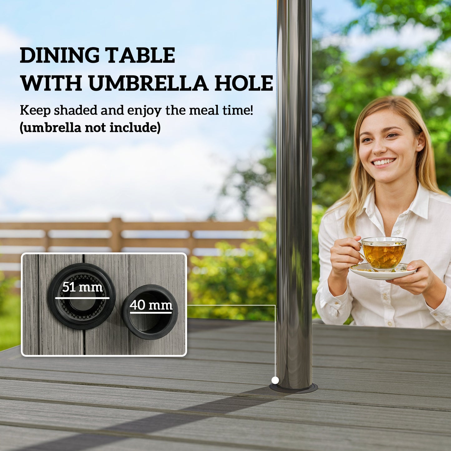 5 Pieces Outdoor Dining Set for 4