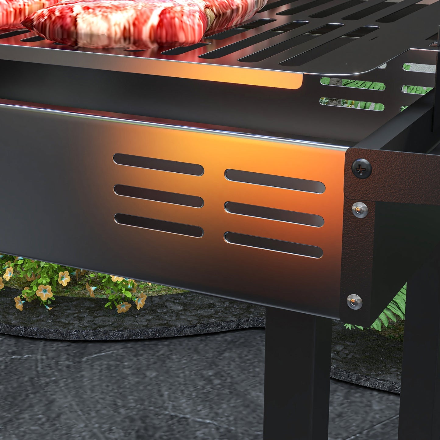 BBQ Rotisserie Grill Roaster Charcoal Spit Roasting Machine