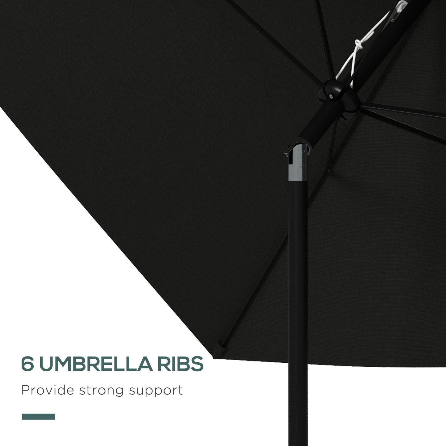 3 x 2 m Garden Parasol Umbrella with Aluminium Pole