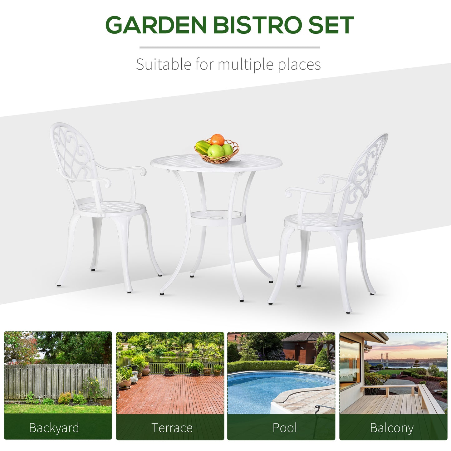 Three-Piece Elegant Aluminium Garden Set