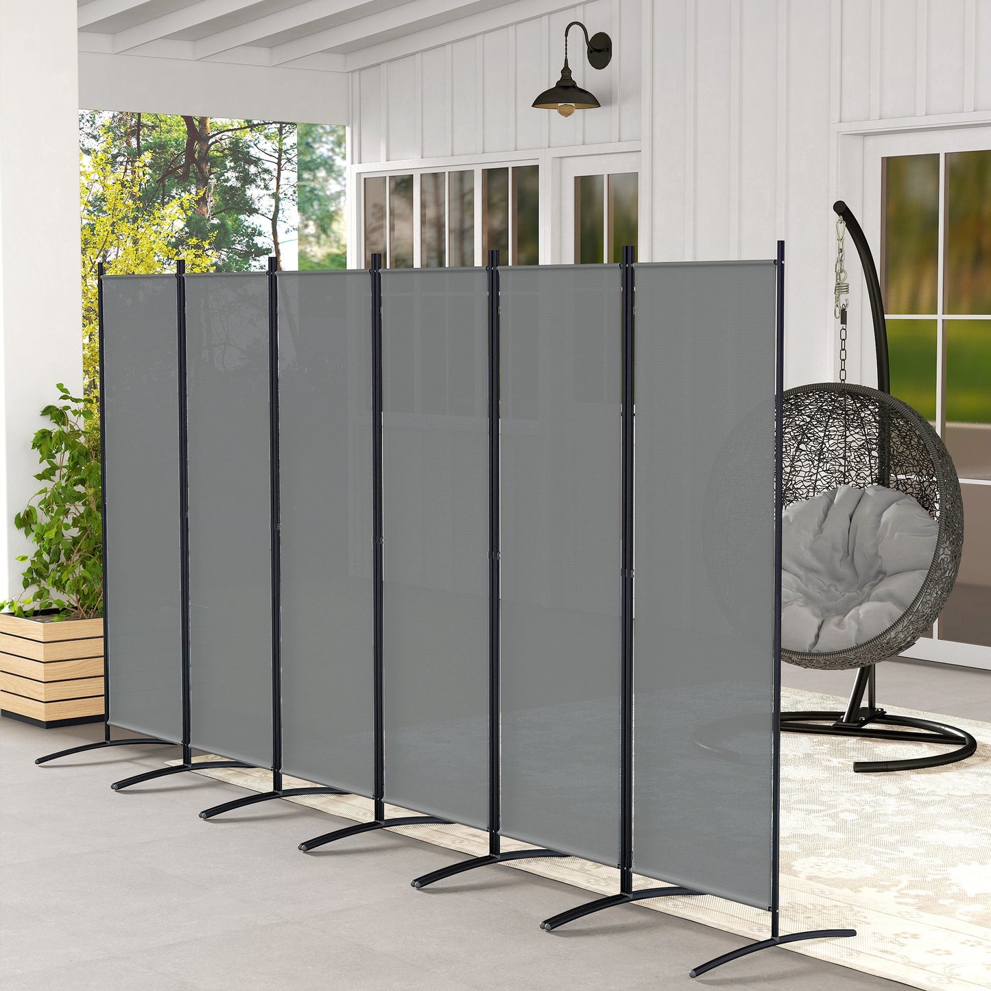 6 Panel Folding Room Divider Foldable Freestanding Garden Privacy