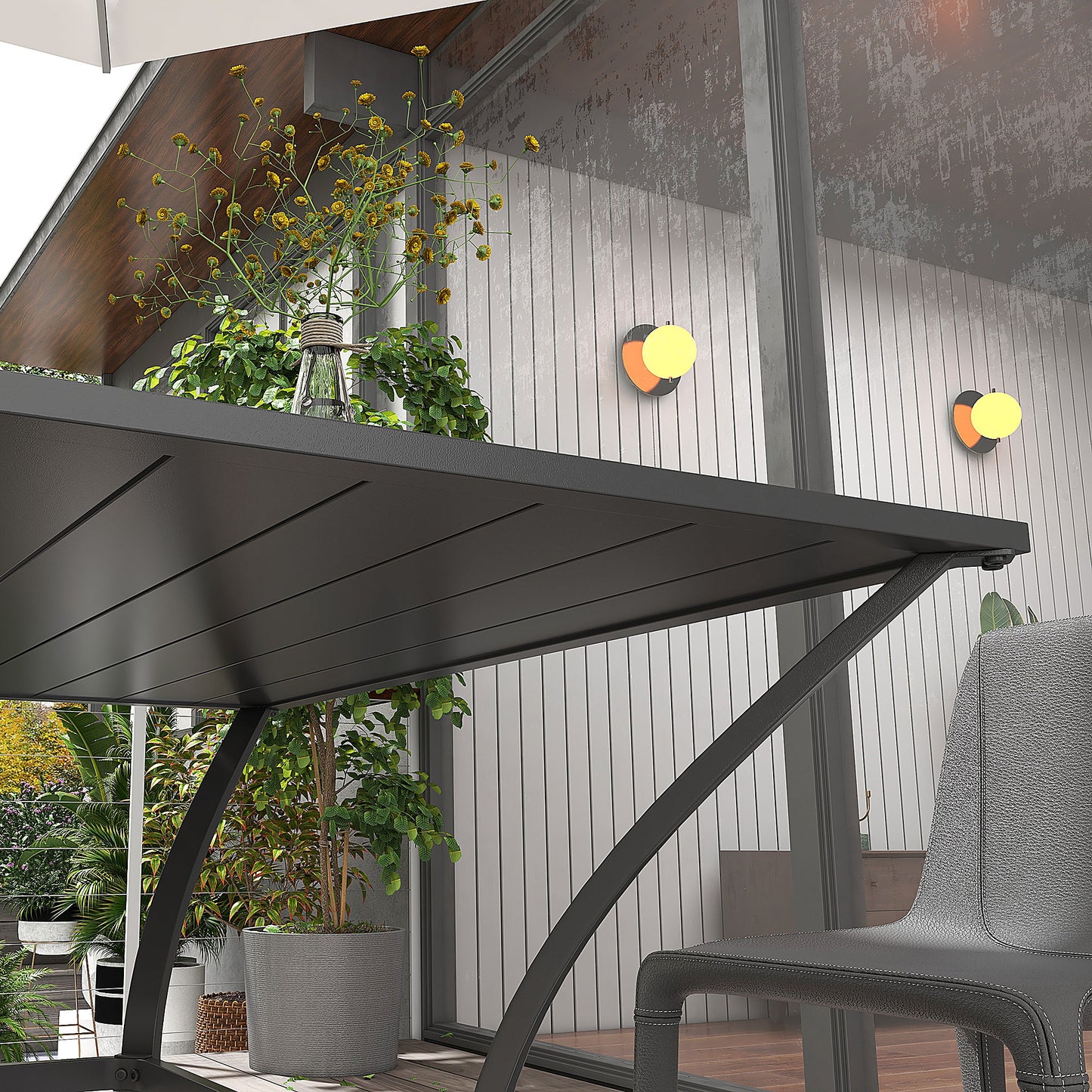 94 x 94 cm Garden Table with Parasol Hole