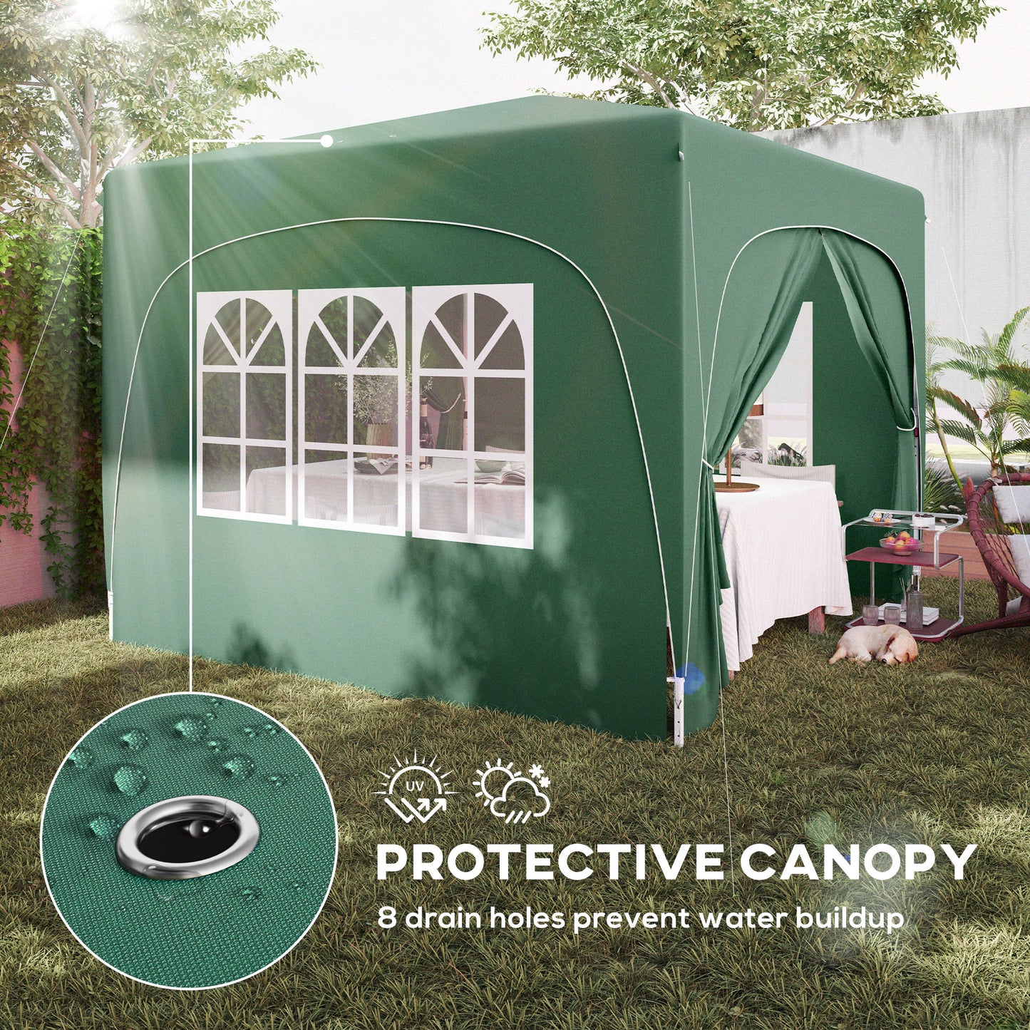3 x 3m Pop-Up Gazebo Shelter, with Accessories