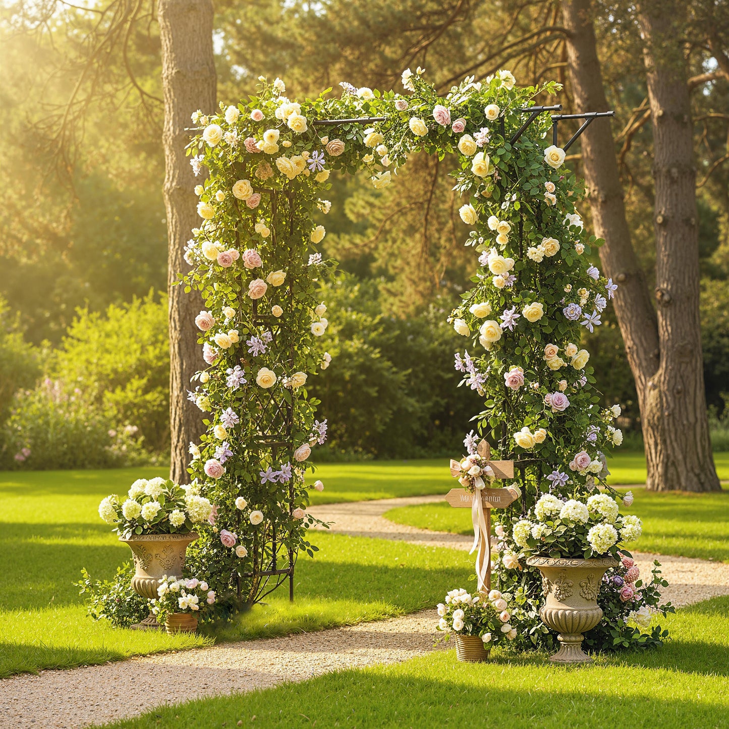 Garden Arch, PE-Coated Steel Arbour Trellis for Climbing Plants