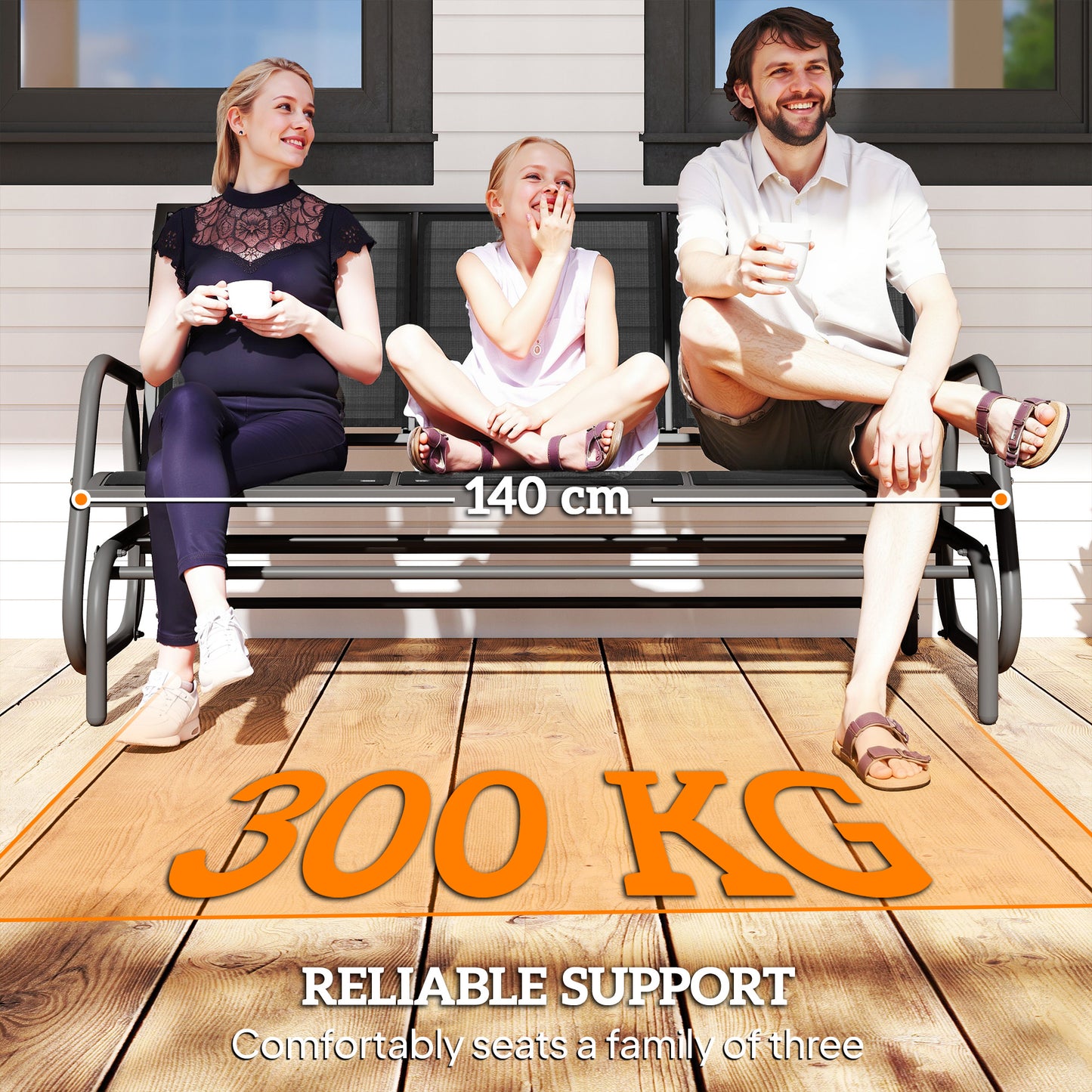 3-Seat Glider Rocking Chair