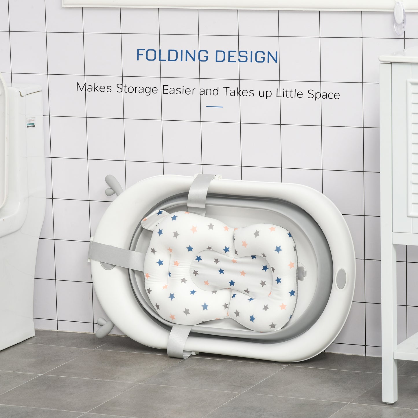 Foldable Baby Bathtub Set, Collapsible Bath Tub