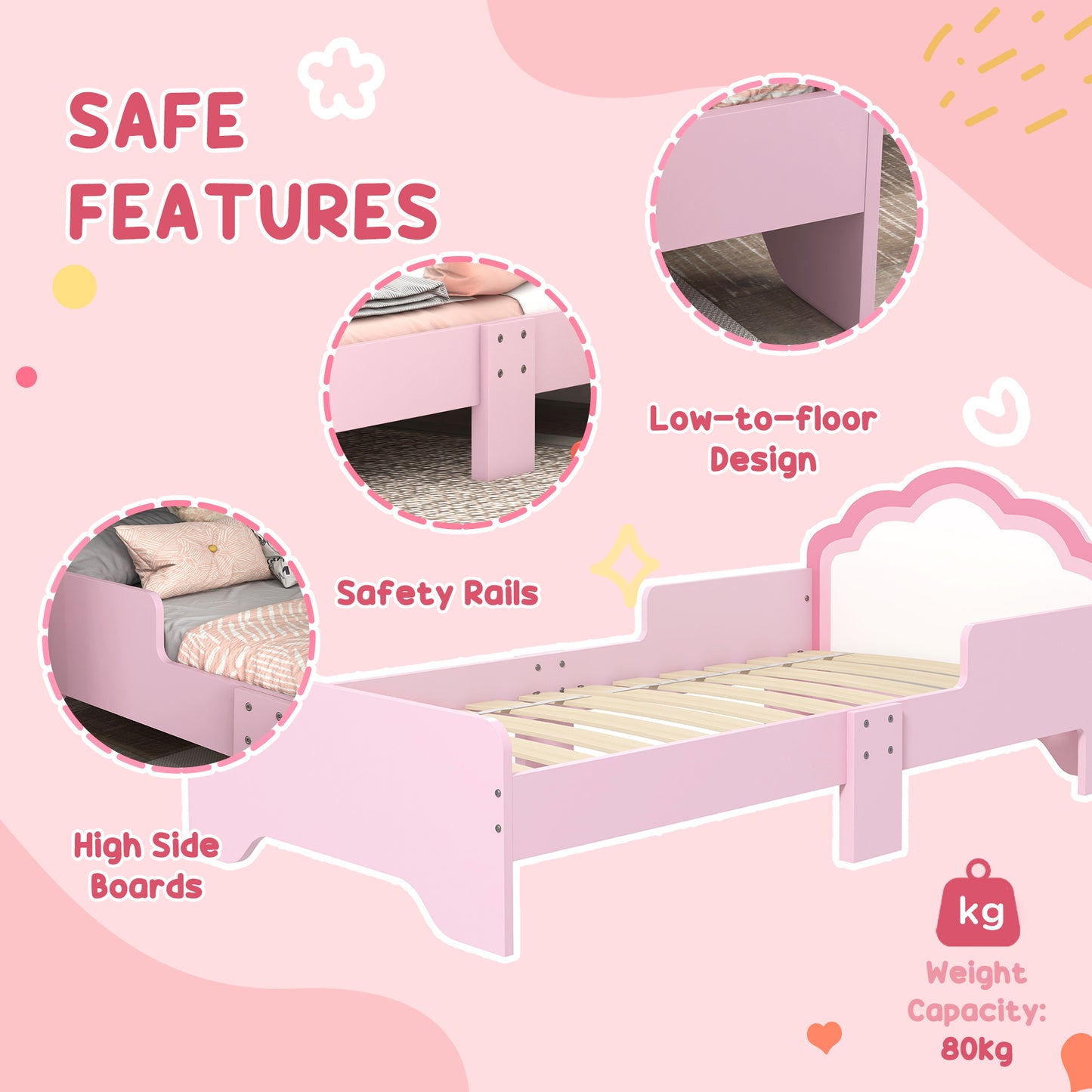 Wooden Kids Bedroom Furniture Set with Kids Dressing Table, Stool (2)