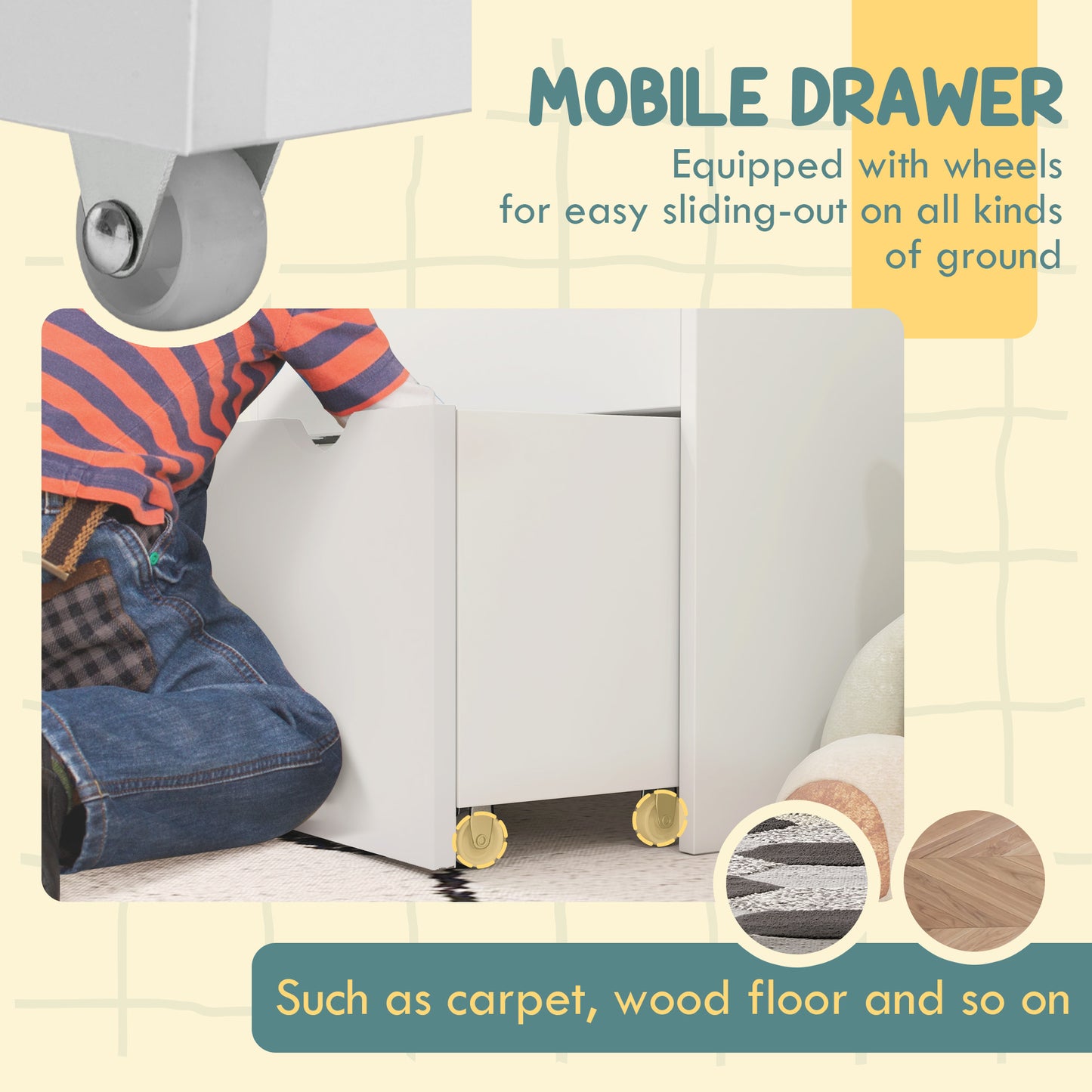 Bookcase for Kids with Shelves, Drawer, Bookcase for Bedroom, Playroom