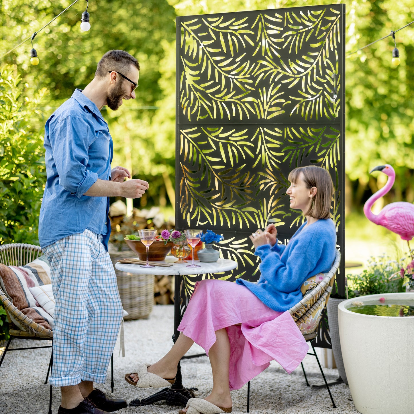 Decorative Privacy Screen with Stand