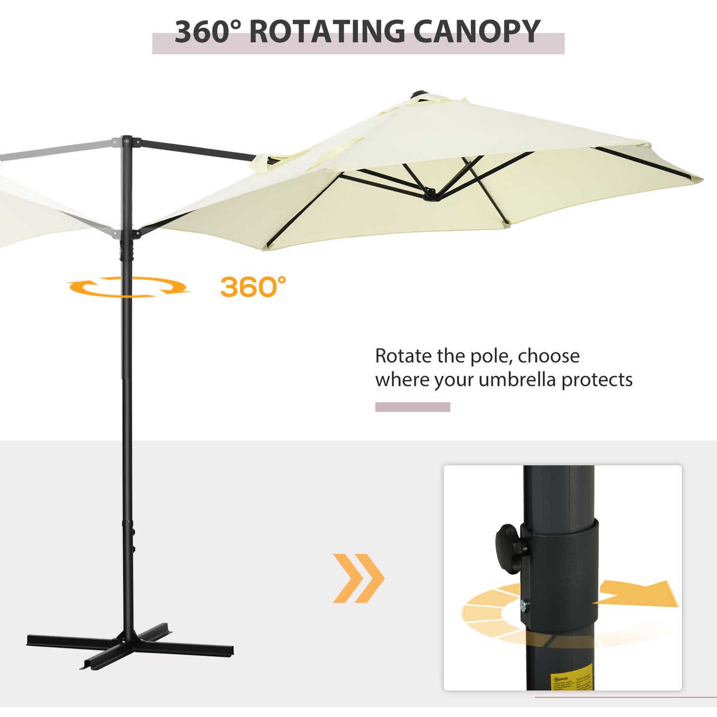 2.5M Garden Cantilever Parasol