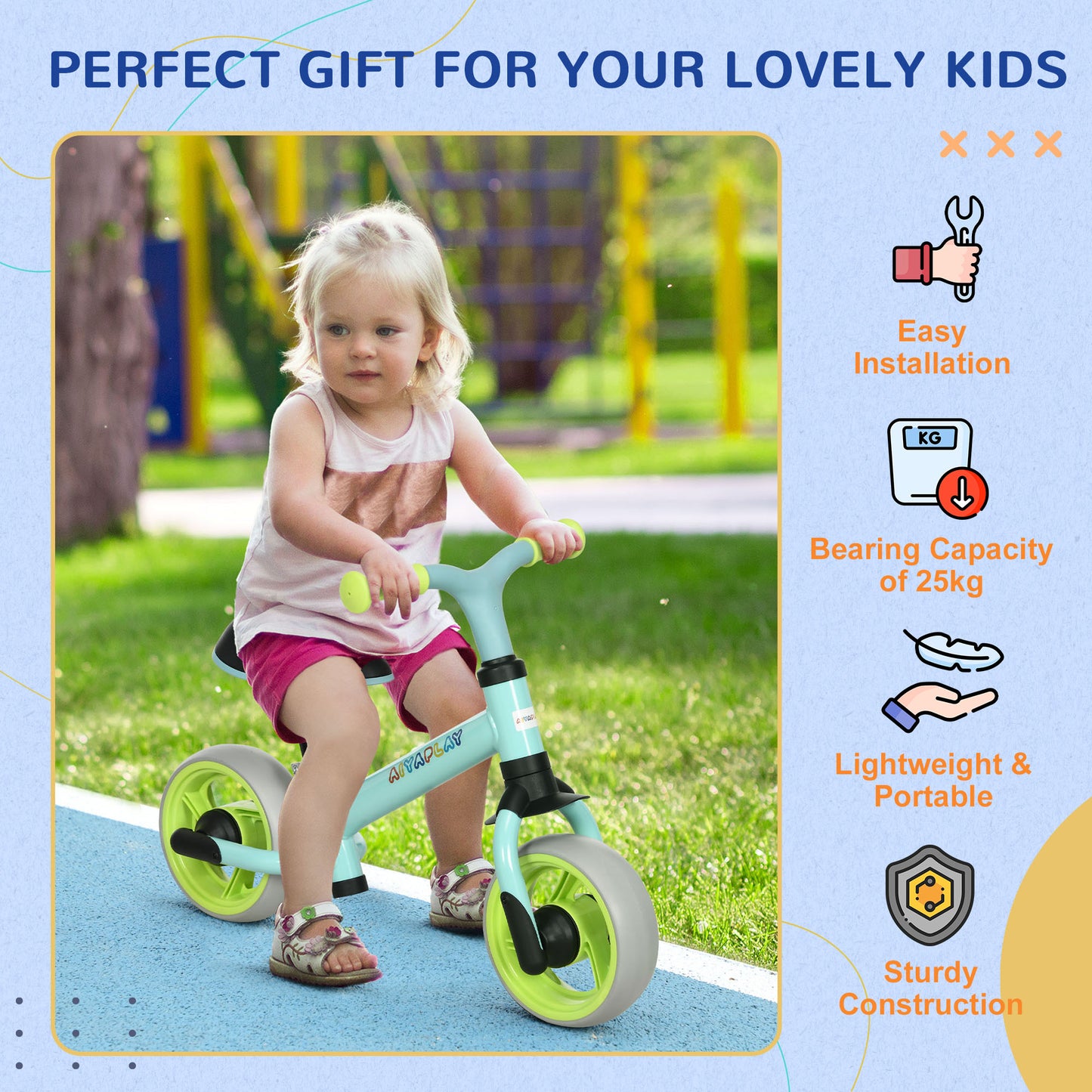 8" Balance Bike, Lightweight Training Bike for Children
