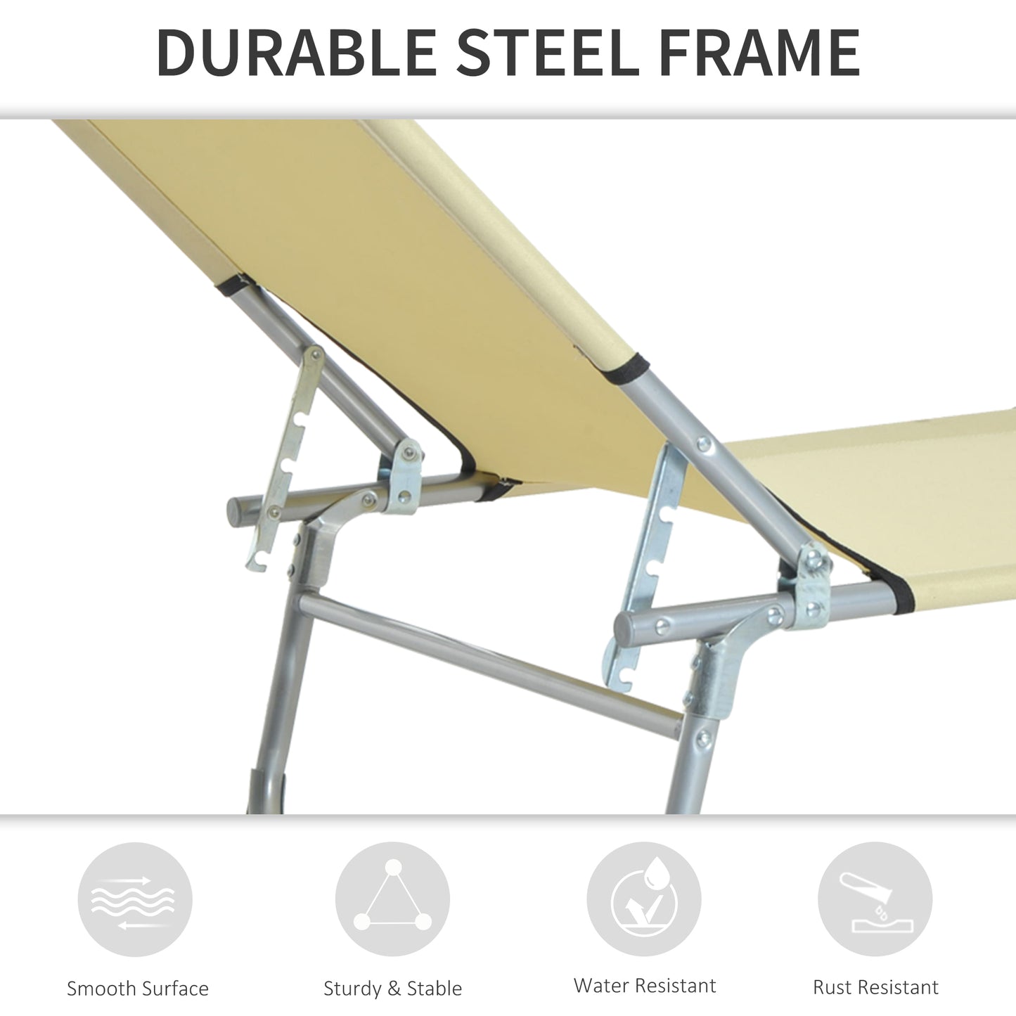 Reclining Sun Lounger Chair Folding Camping Bed