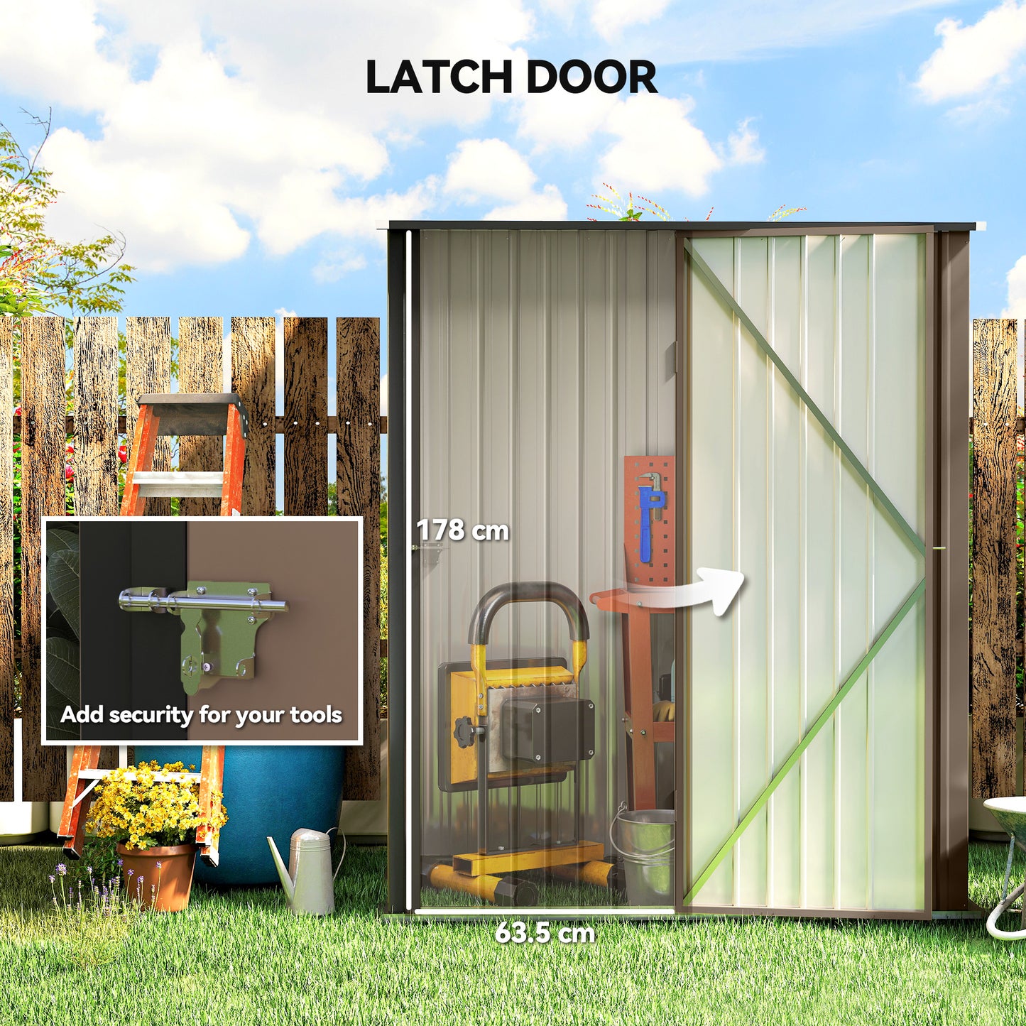 5.3 x 3.1ft Corrugated Steel Garden Shed
