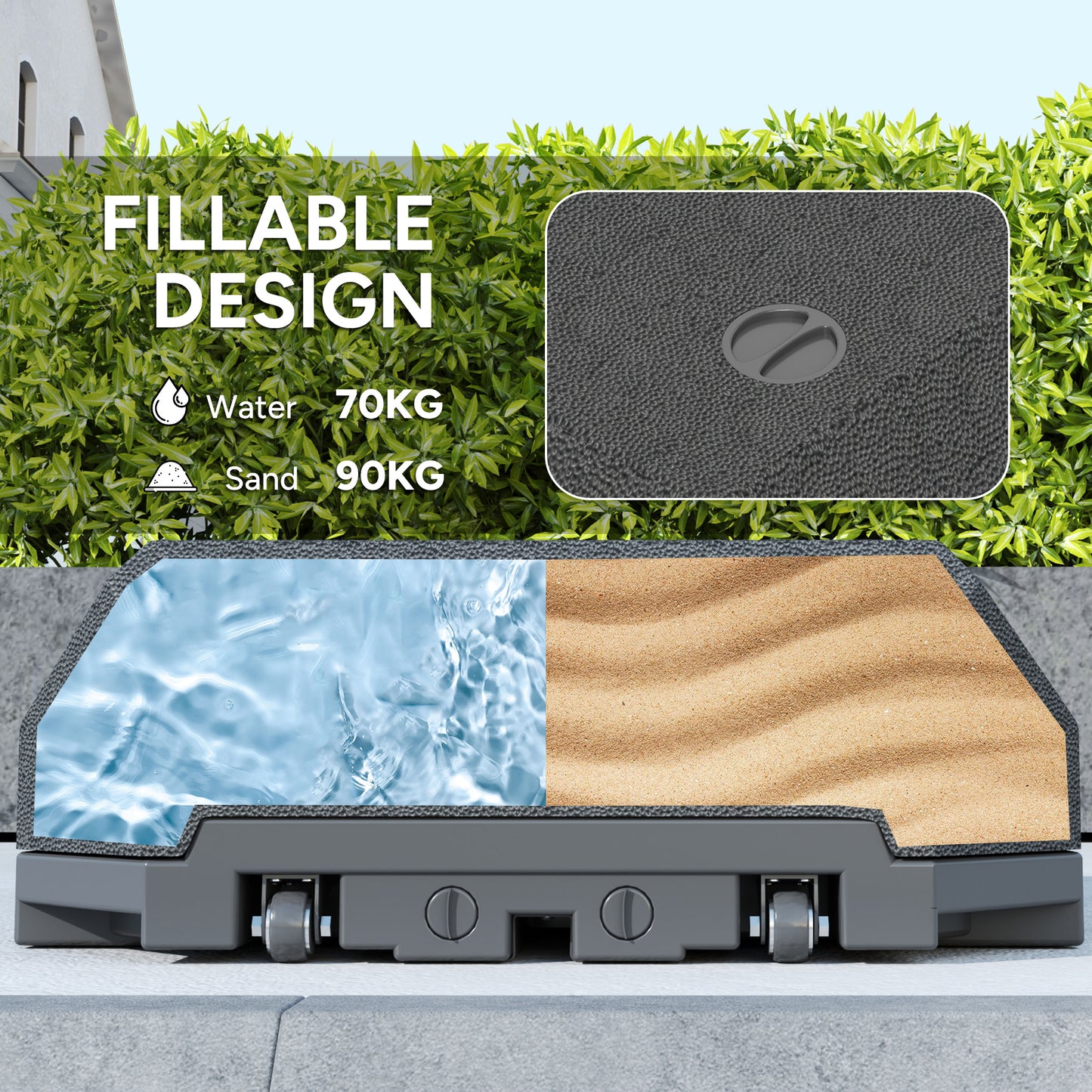 Parasol Base Plastic Umbrella Stand for Cantilever Parasol