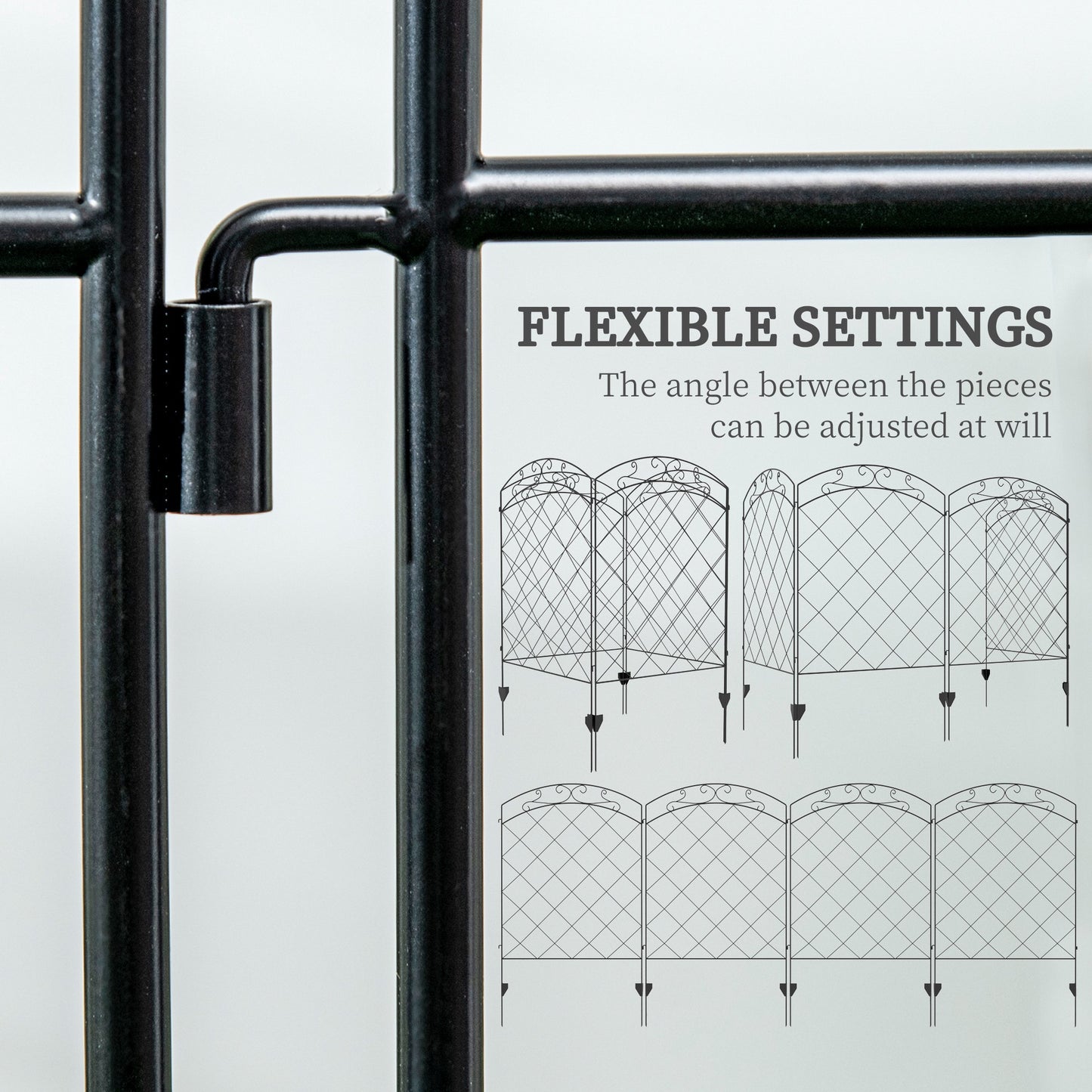 Decorative Garden Fencing, 43in x 11.4ft Outdoor Picket Fence Panels
