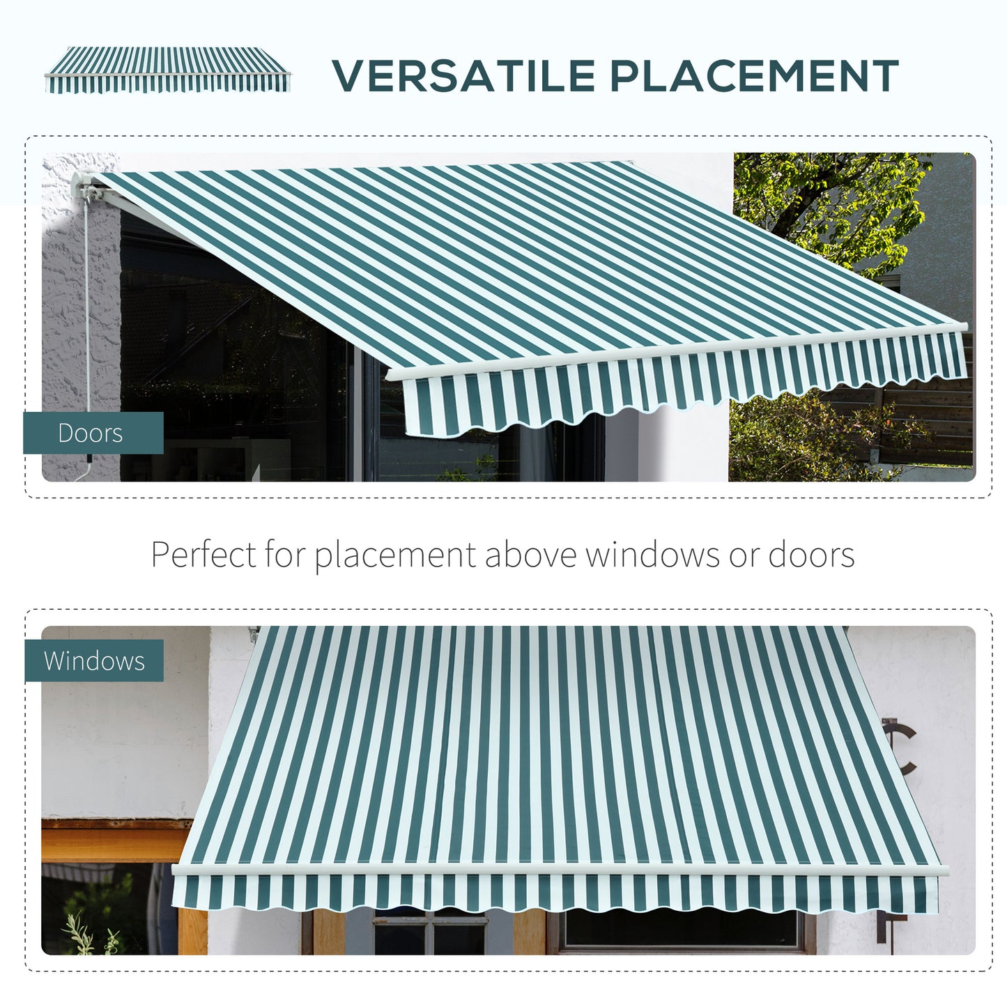 3 x 2.5m Patio Awning, Anti-UV and Waterproof Sun Shade Canopy