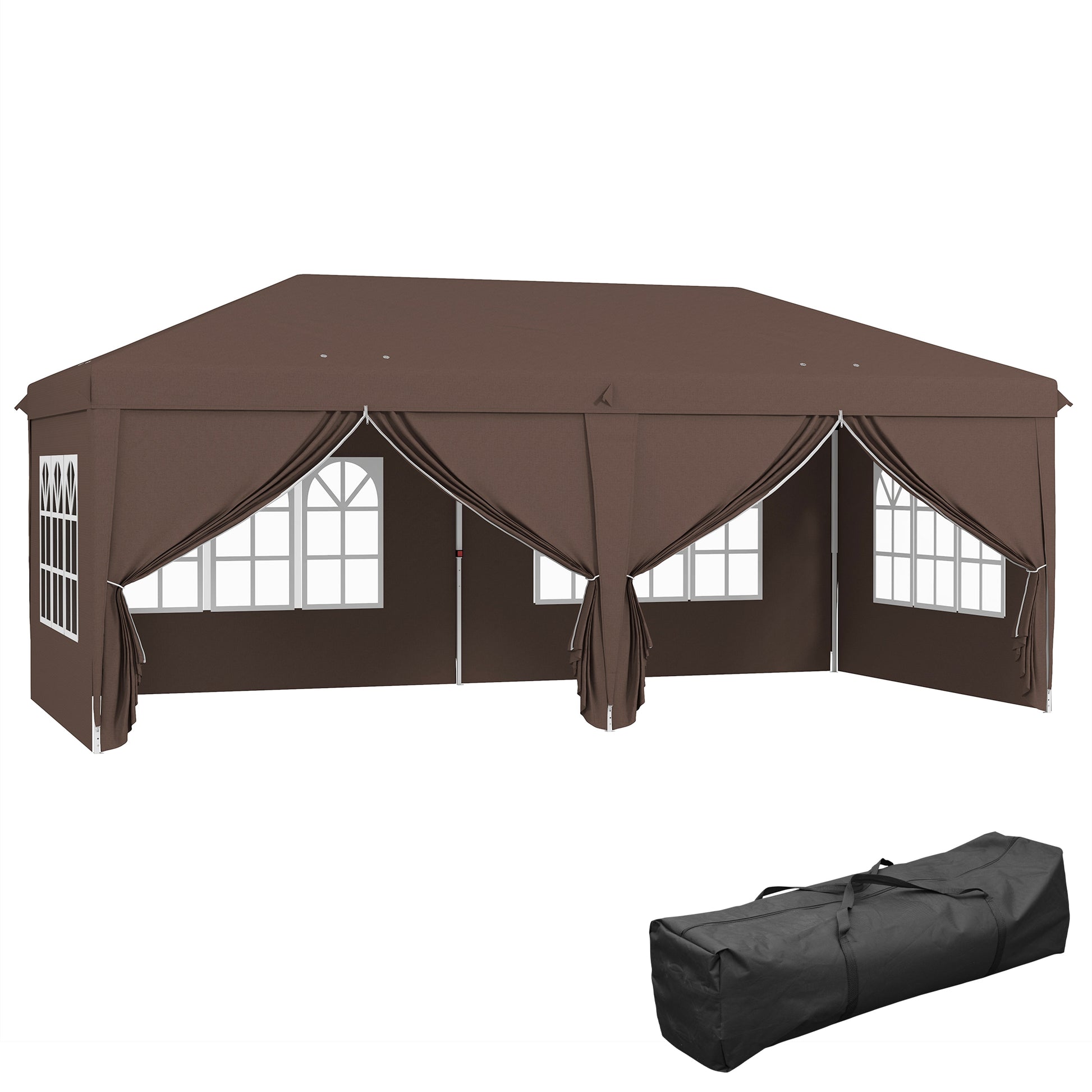 3 x 6 m Pop Up Gazebo with Sides and Windows