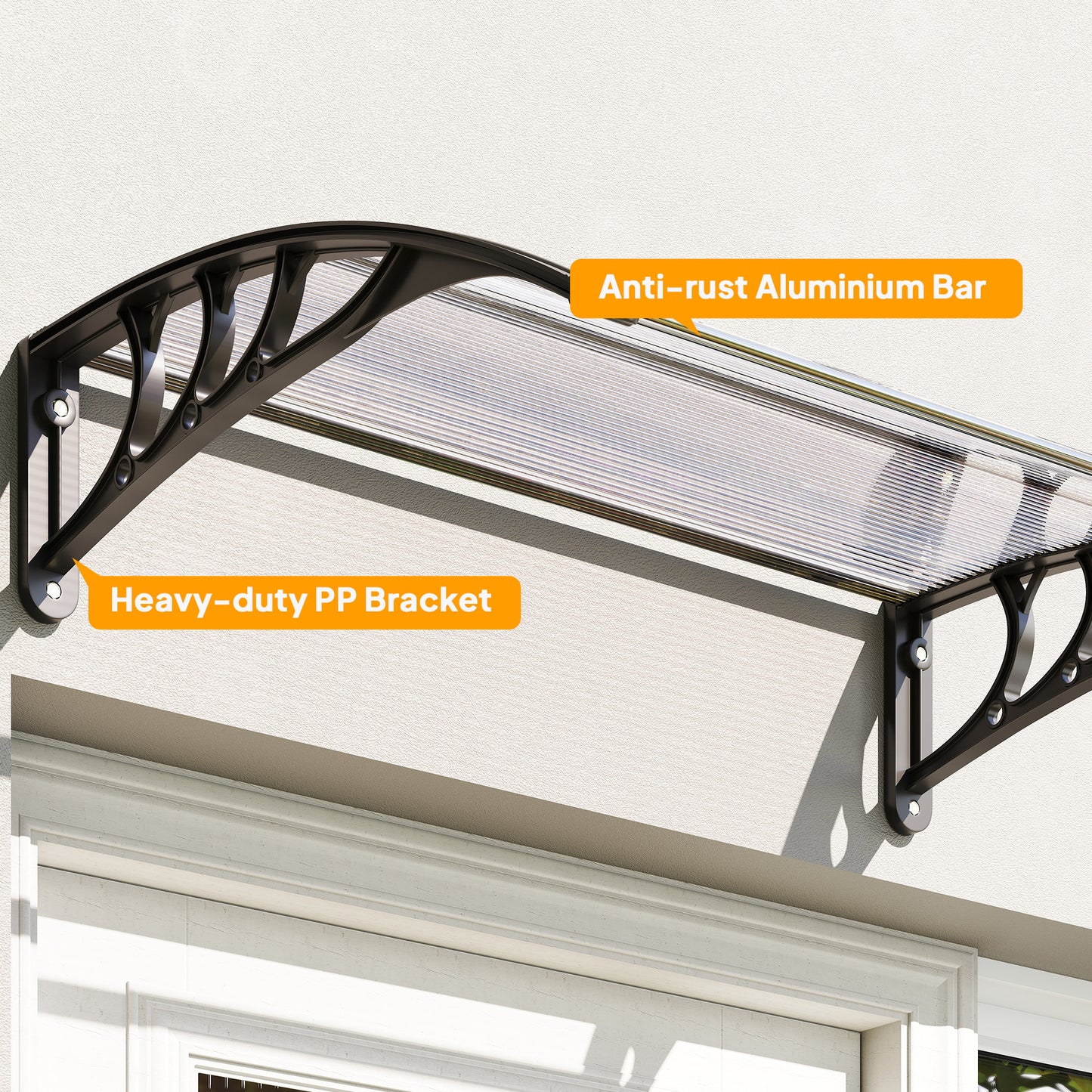 Front Door Canopy Outdoor Awning Aluminium Rigid Plastic