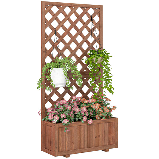 72.5 x 31.5 x 149.5 cm 45L Garden Wooden Pine Trough Planter