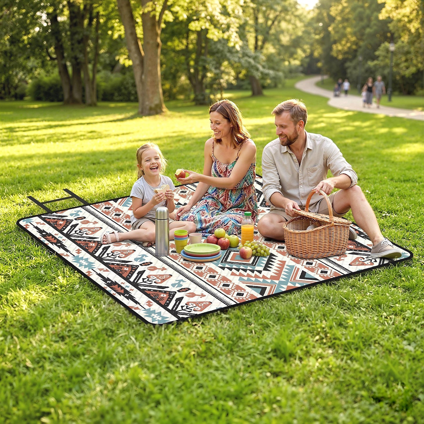 Picnic Blanket, 200x200CM Large Beach Blanket Outdoor Picnic Mat
