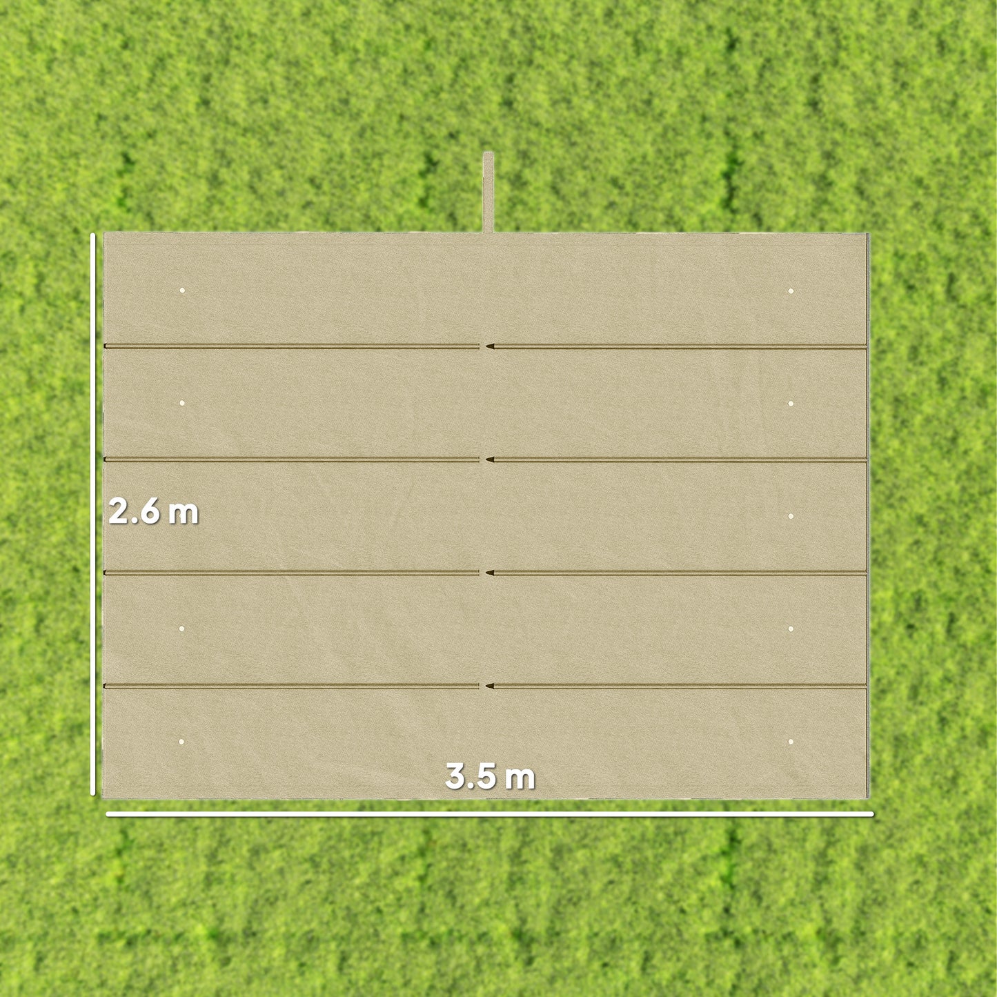 Retractable Pergola Cover, 3.5 x 2.6 m Replacement Canopy Fabric
