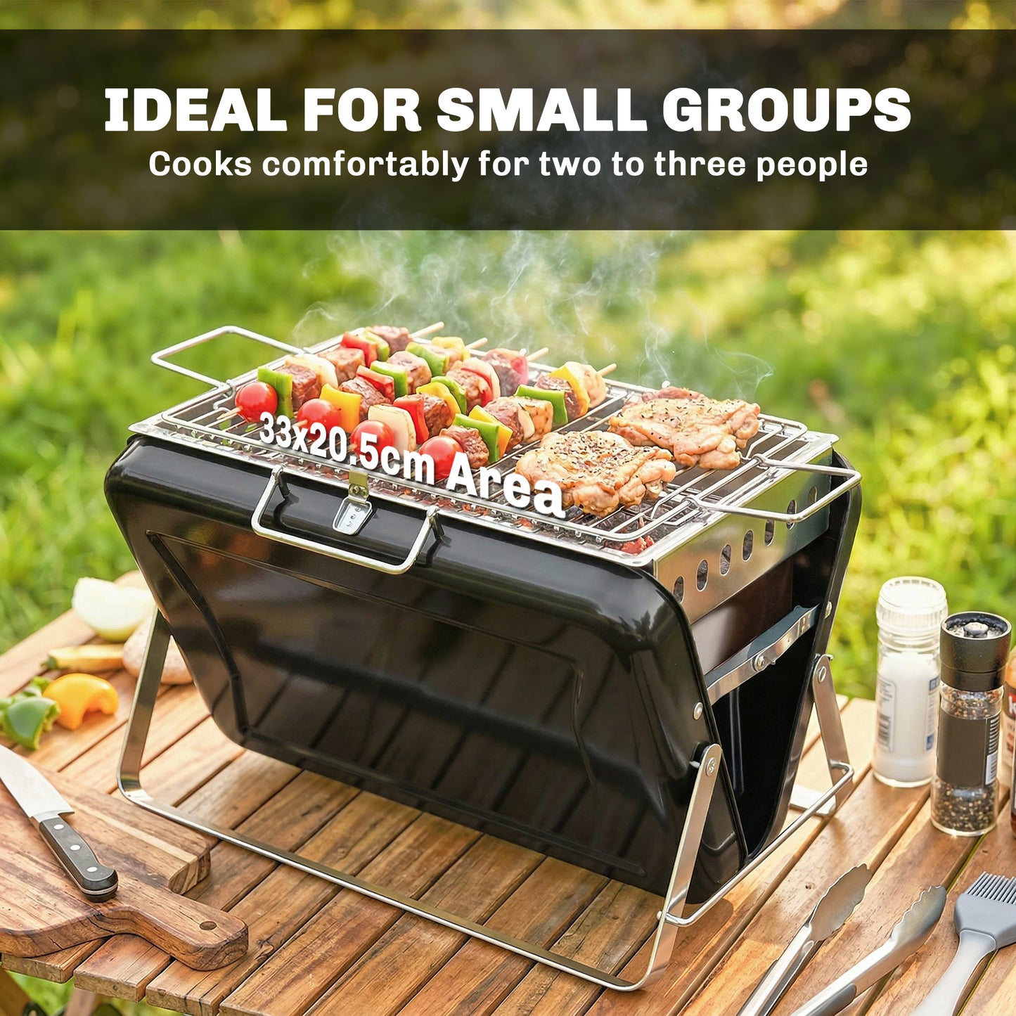 Charcoal BBQ Grill Portable Stainless Steel Barbecue