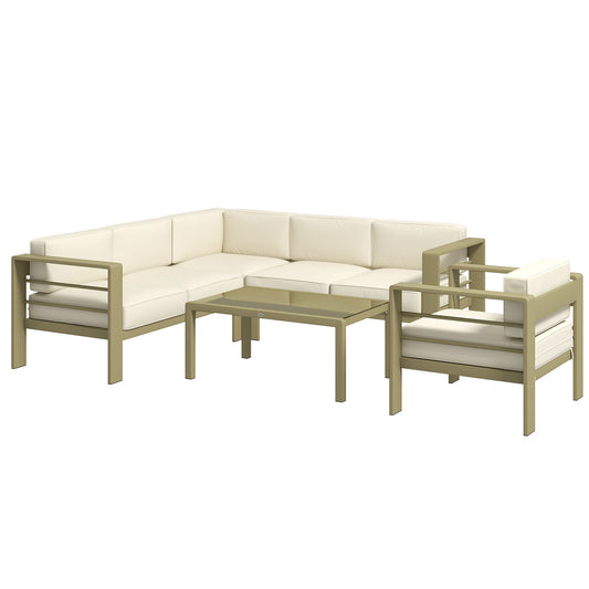 5-Piece Garden Corner Sofa Set with Cushions