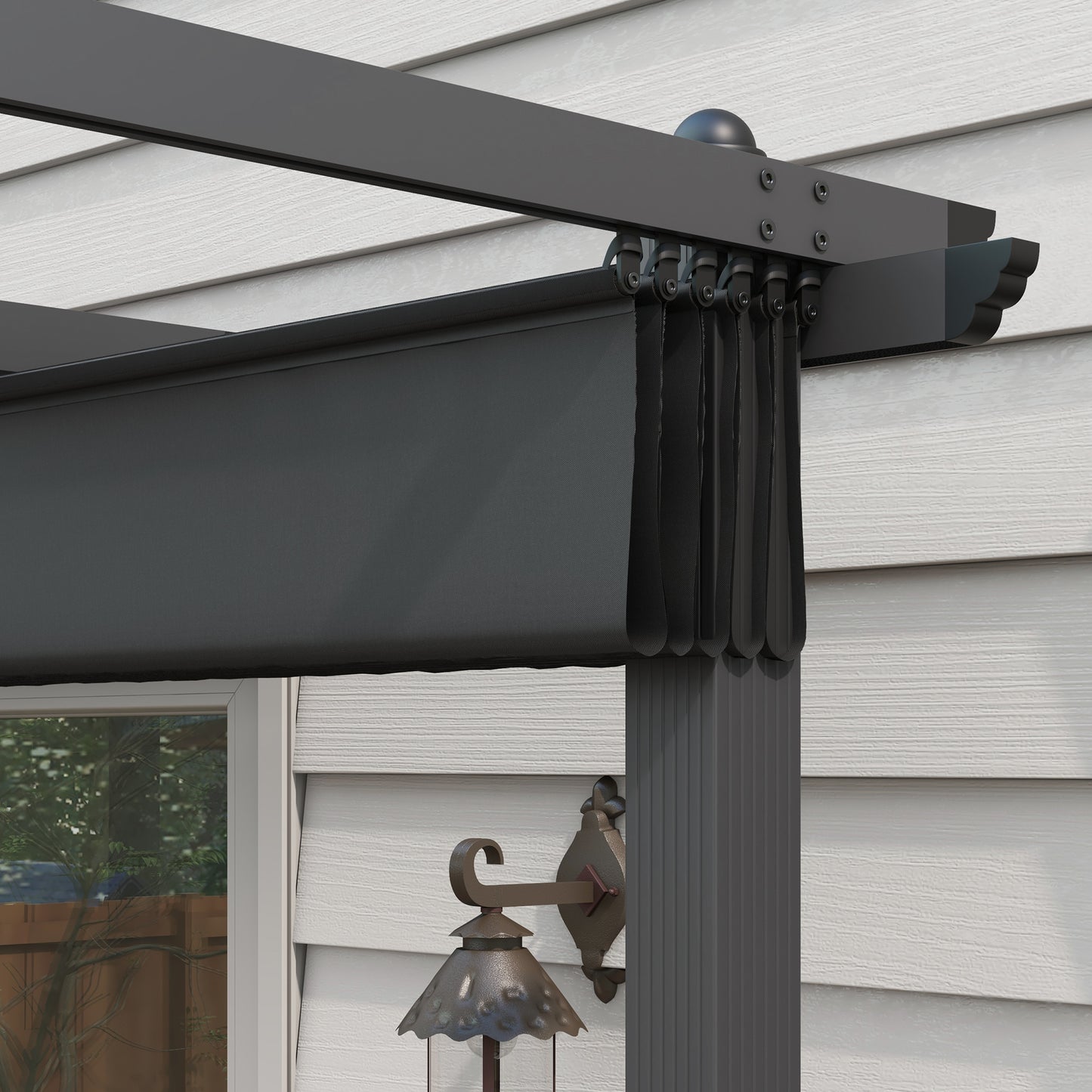 3 x 4m Aluminium Pergola, with Retractable Roof