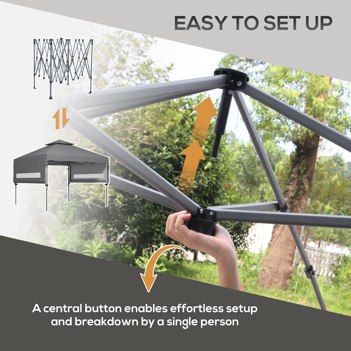 3 x 3m Height Adjustable Pop-Up Gazebo, with Accessories