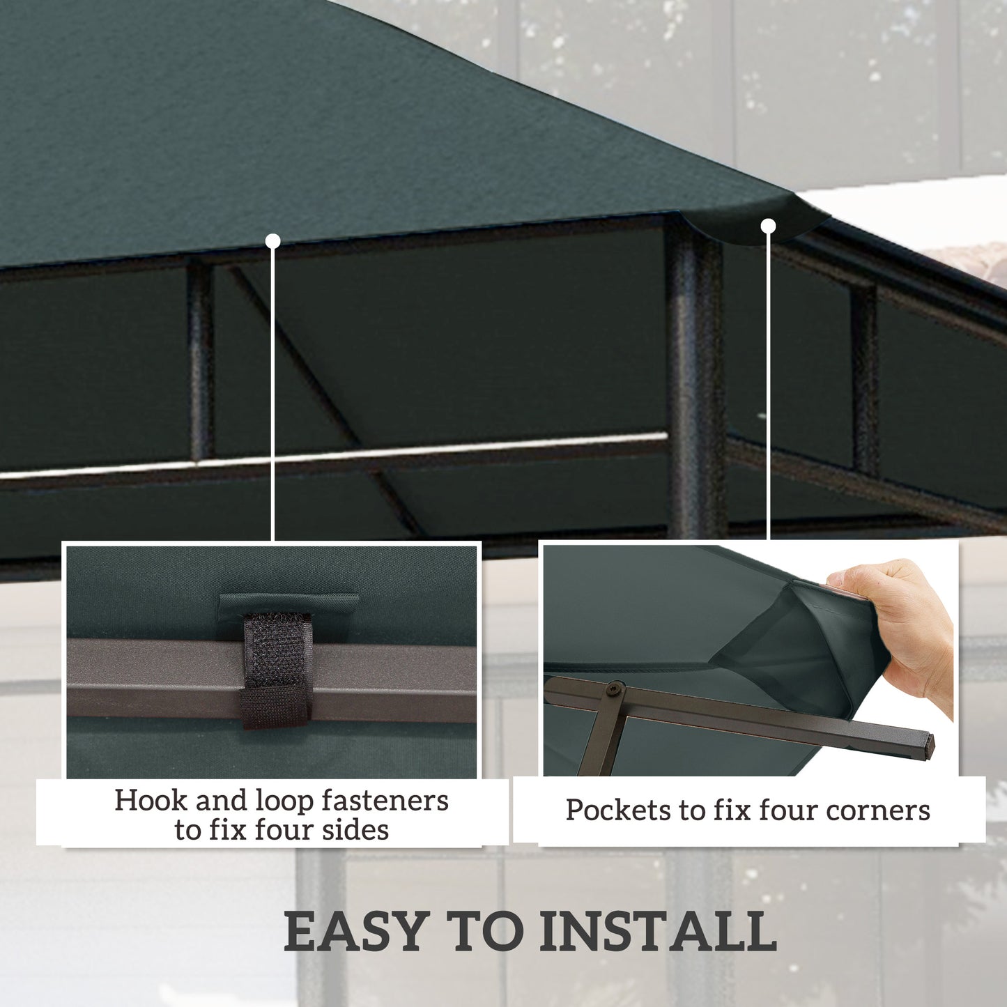 3 x 3 m Gazebo Canopy Replacement Cover