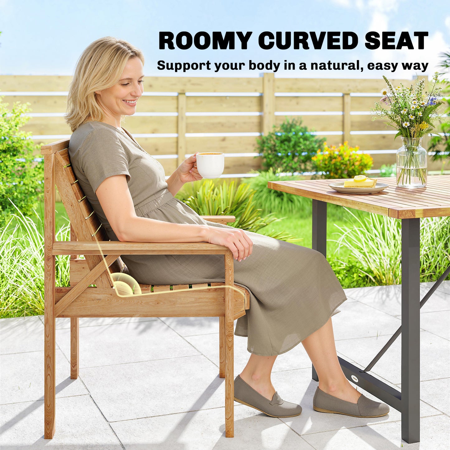 Wooden Garden Dining Chair (1)