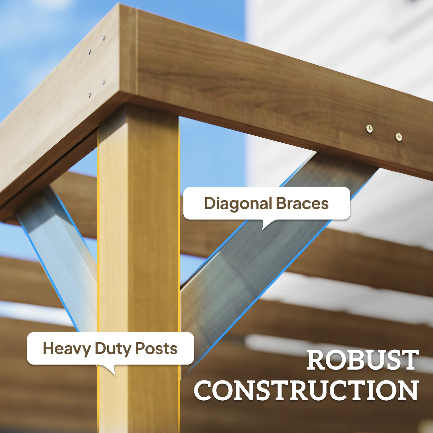 Lean-To Wooden Pergola Kit
