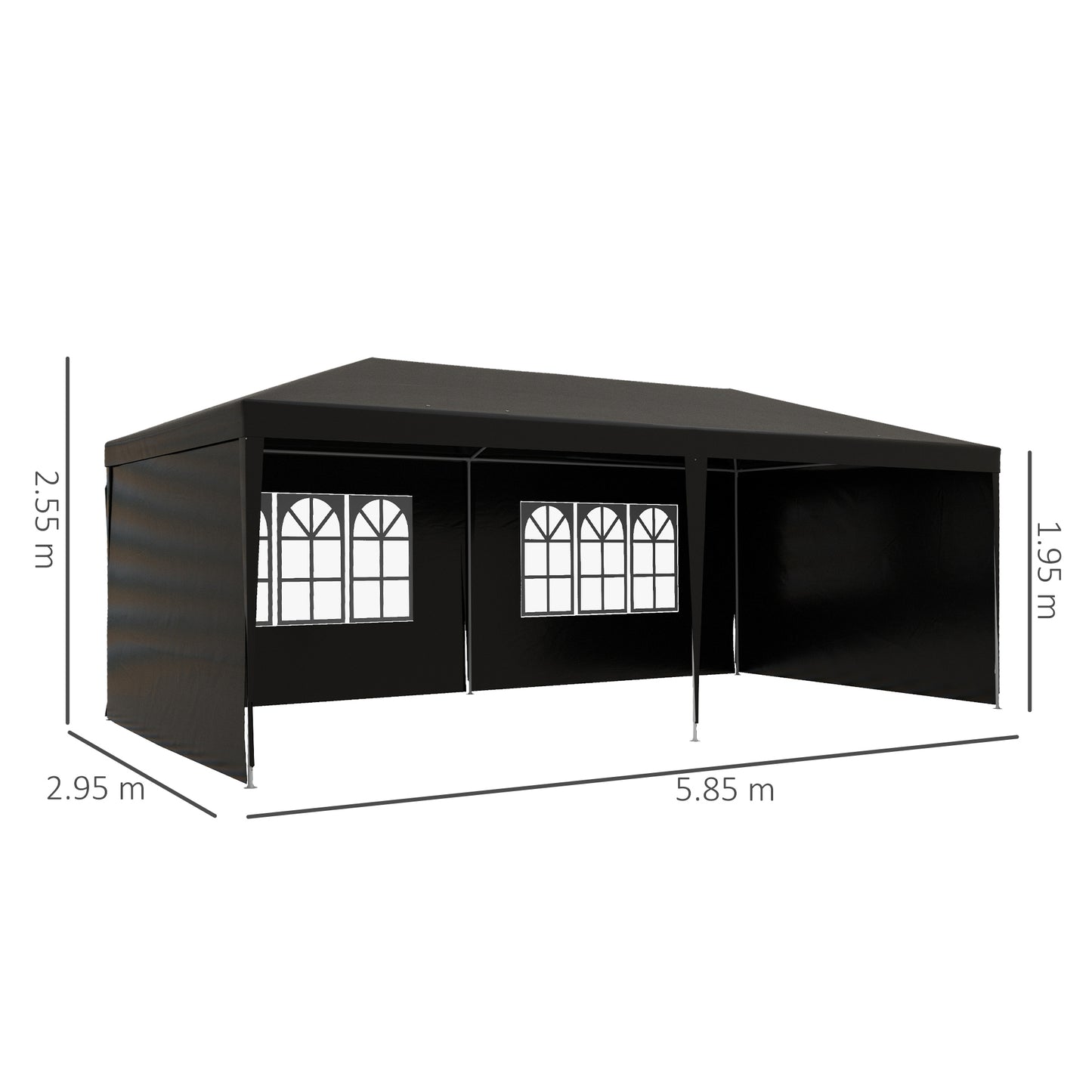 6 x 3 m Party Tent Gazebo Marquee Outdoor Patio Canopy Shelter