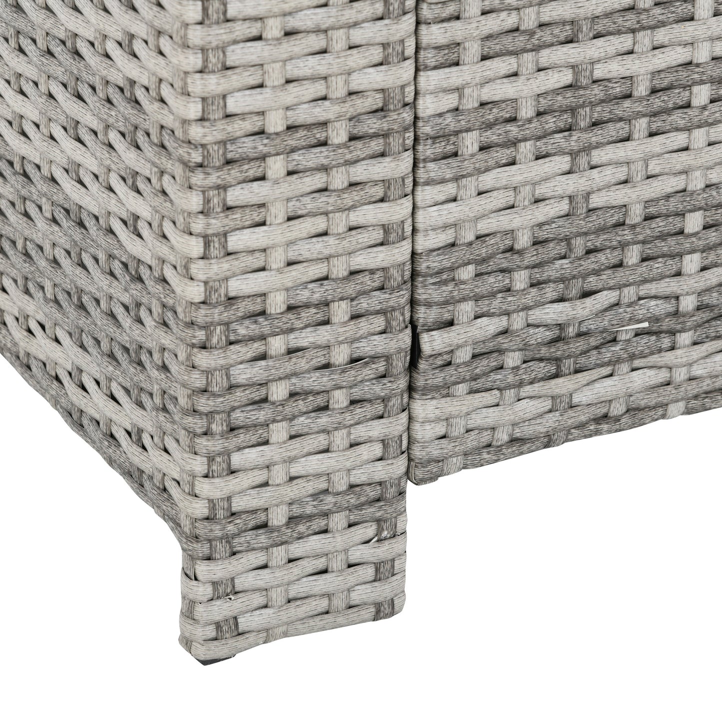 6 Pieces PE Rattan Garden Furniture Set with Three-seat