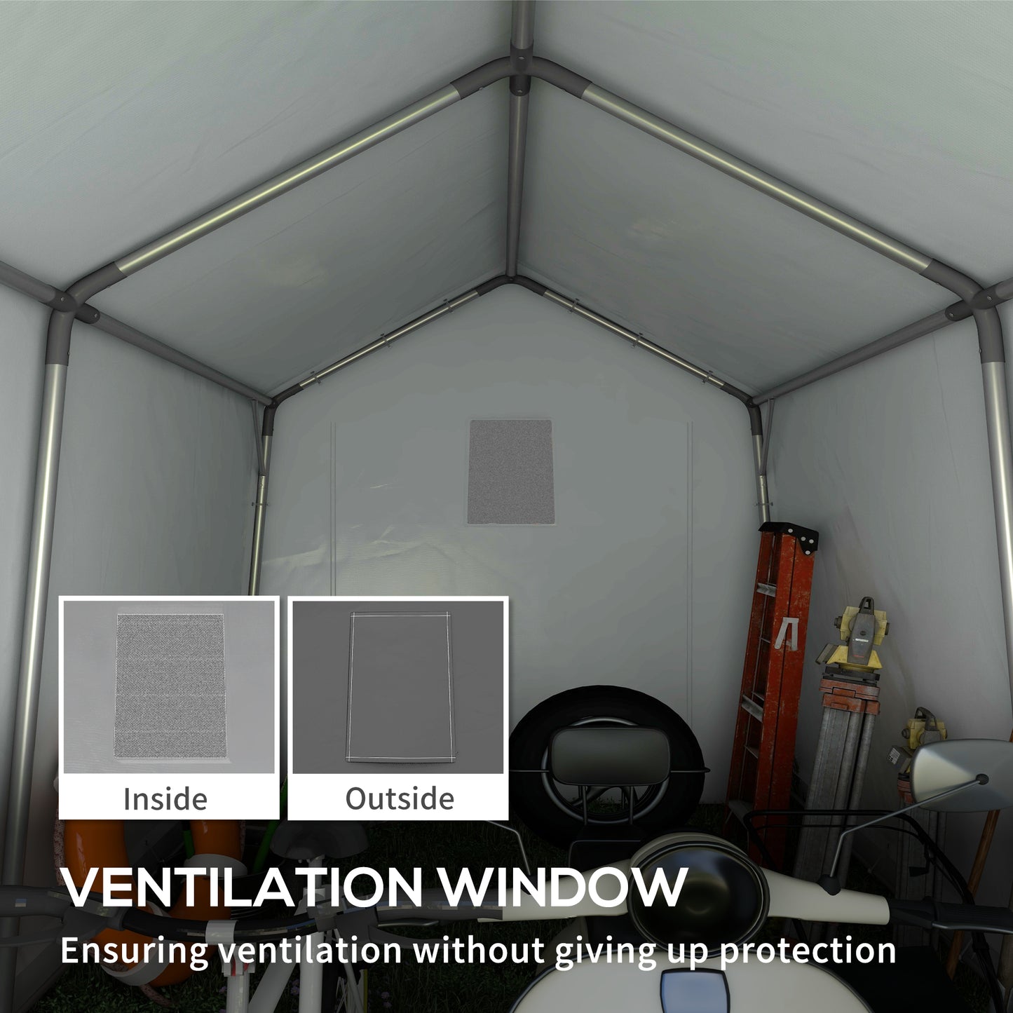 3.6 x 2.1m Portable Outdoor Shed, with Window