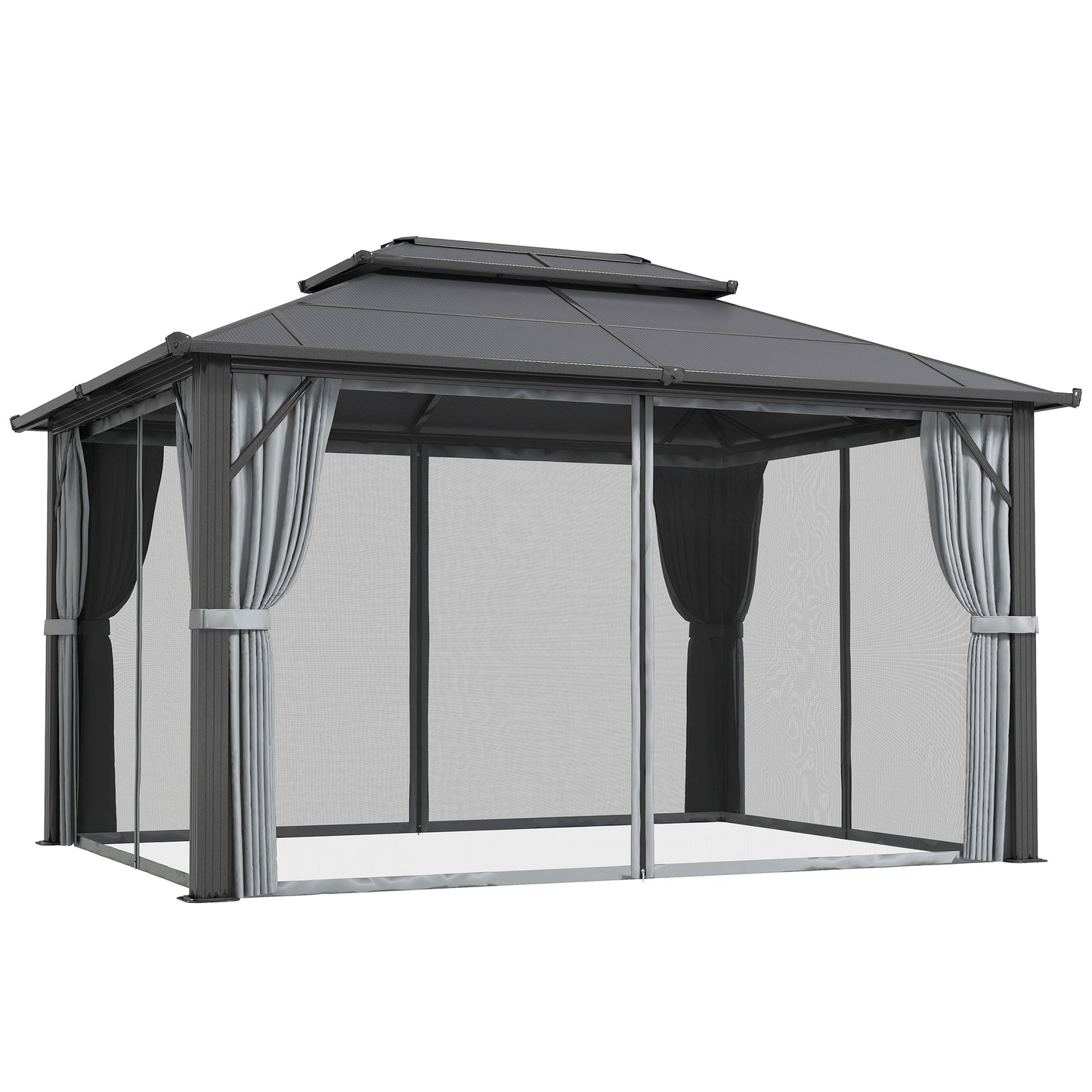 3 x 4m Hardtop Gazebo Canopy with UPF30+ Double Polycarbonate Roof