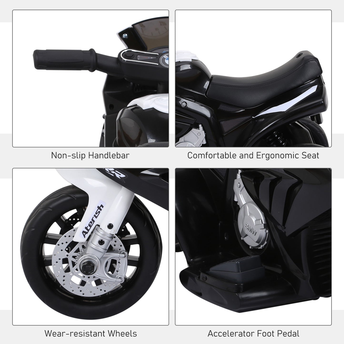 Electric Kids Ride on BMW Motorbike W/Headlights and Music, 6 V