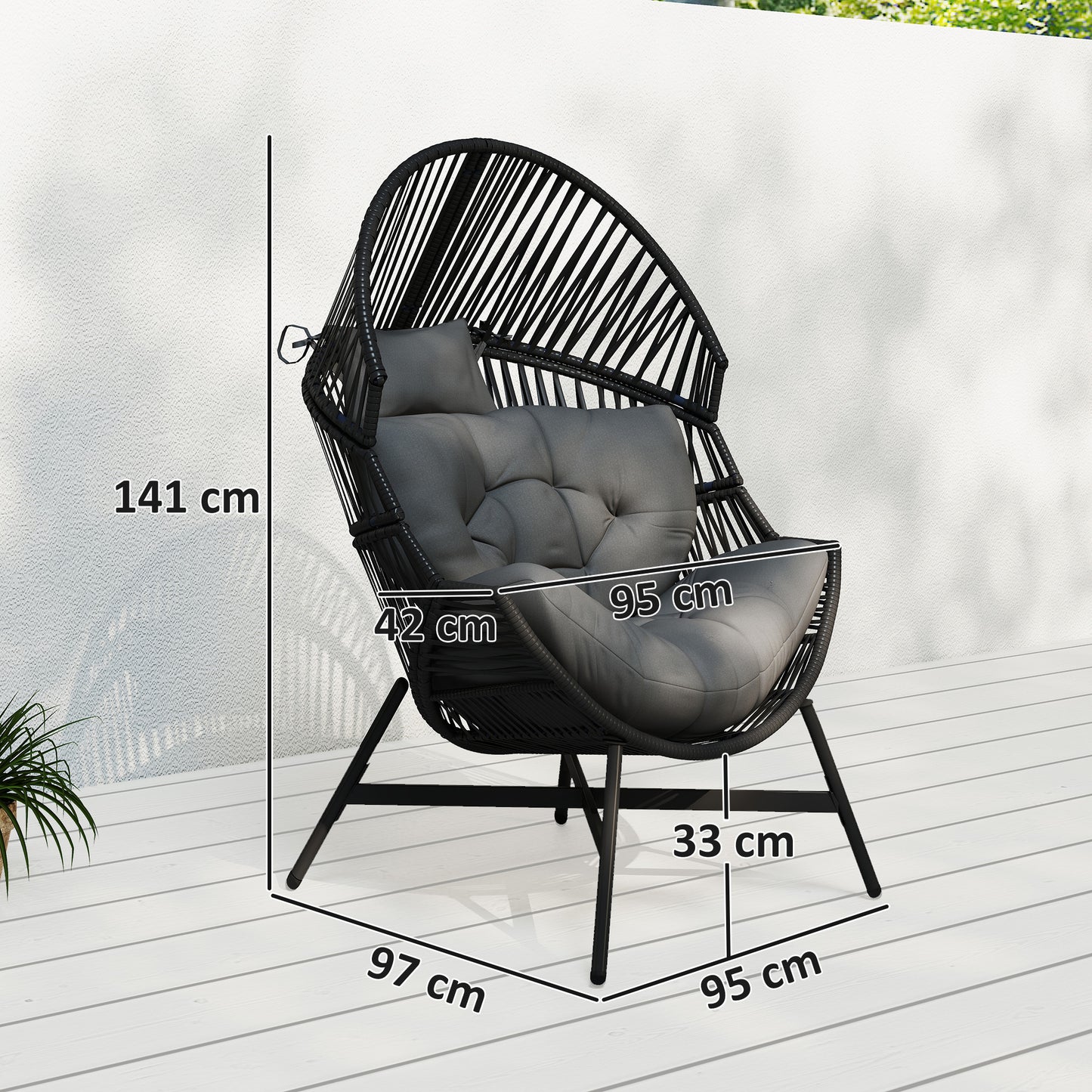 Rattan Egg Chair, Oversized Freestanding Garden Egg Chair