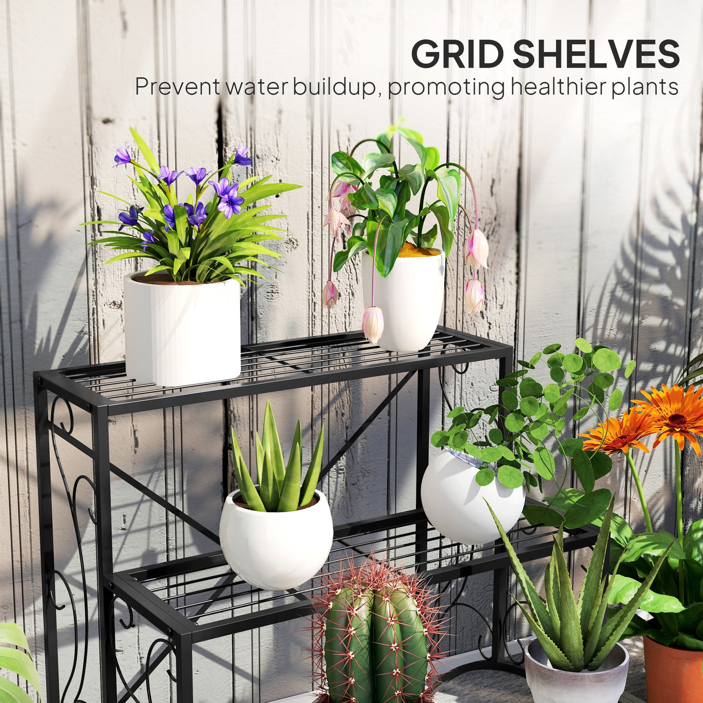 Three-Tier Decorative Metal Plant Stand