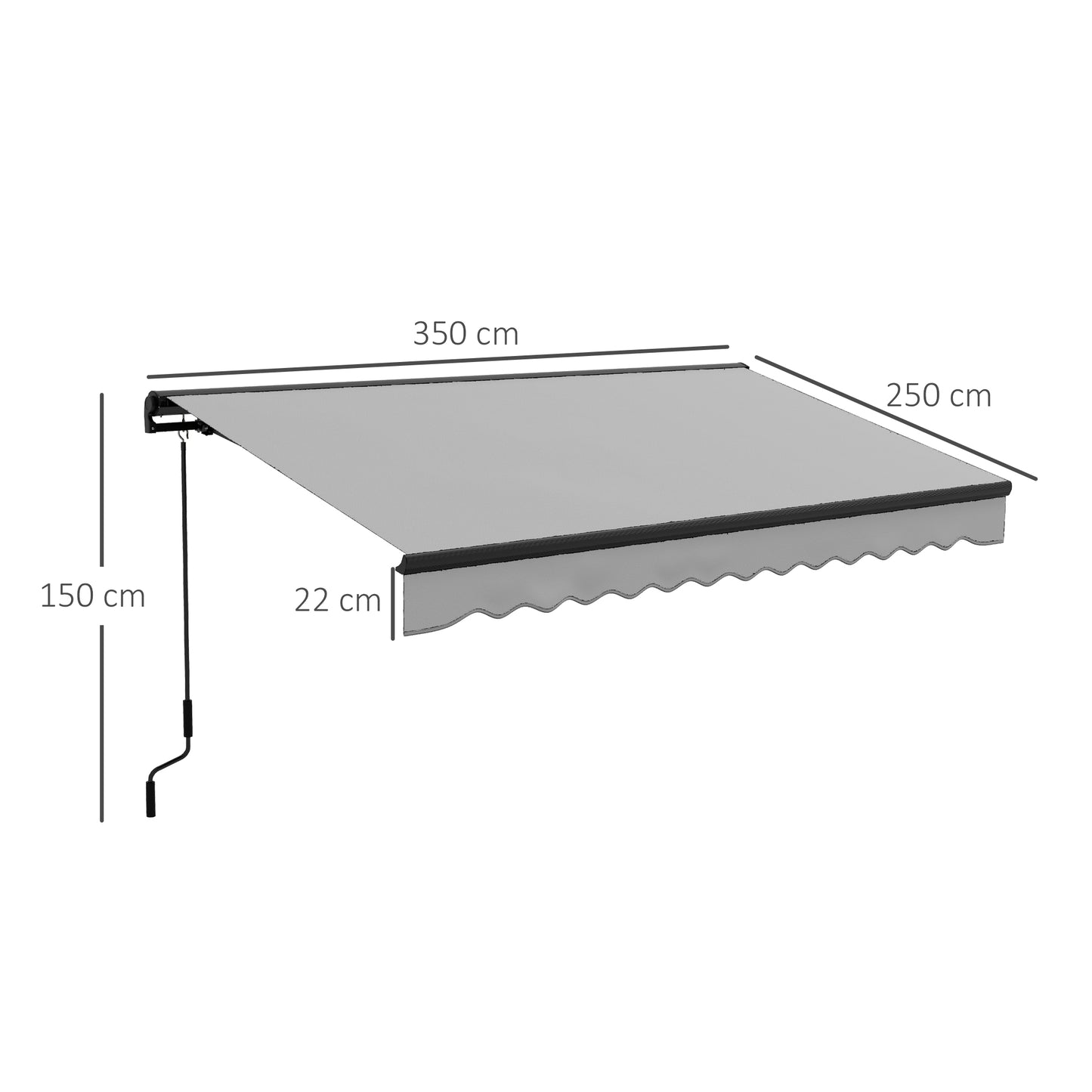 2.5 x 3.5m Aluminium Frame Electric Awning, with Remote
