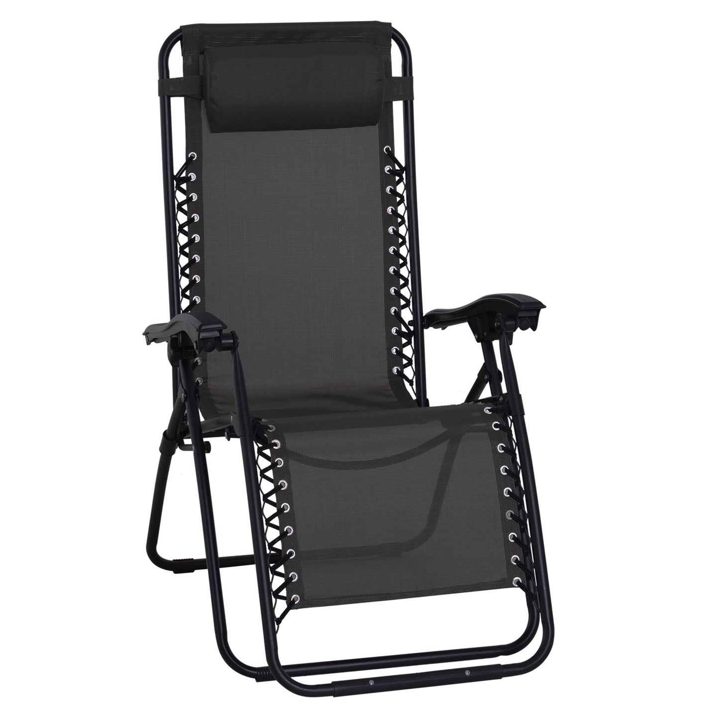 Zero Gravity Chair Metal Frame Texteline Armchair Outdoor Folding