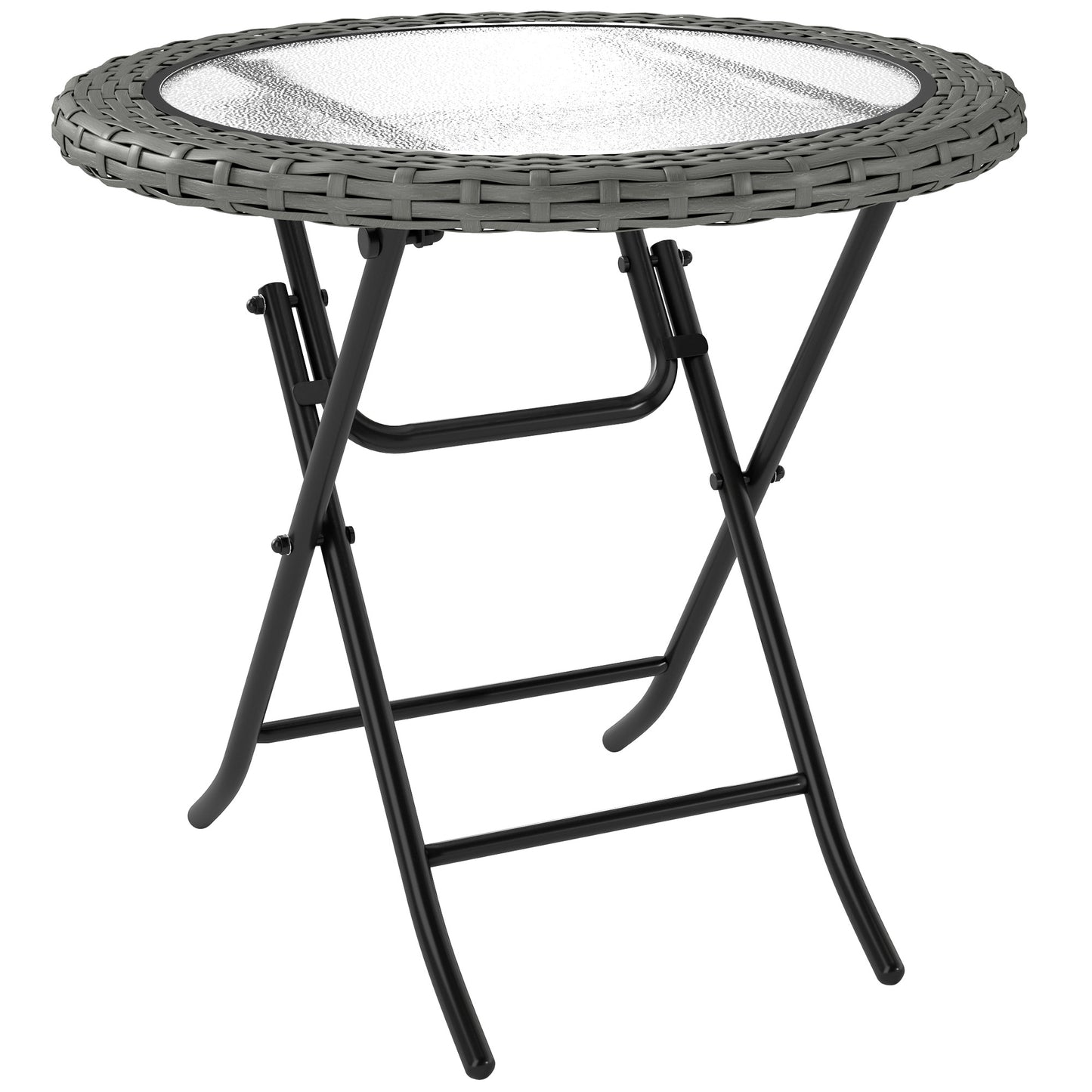 Folding Rattan Garden Dining Table
