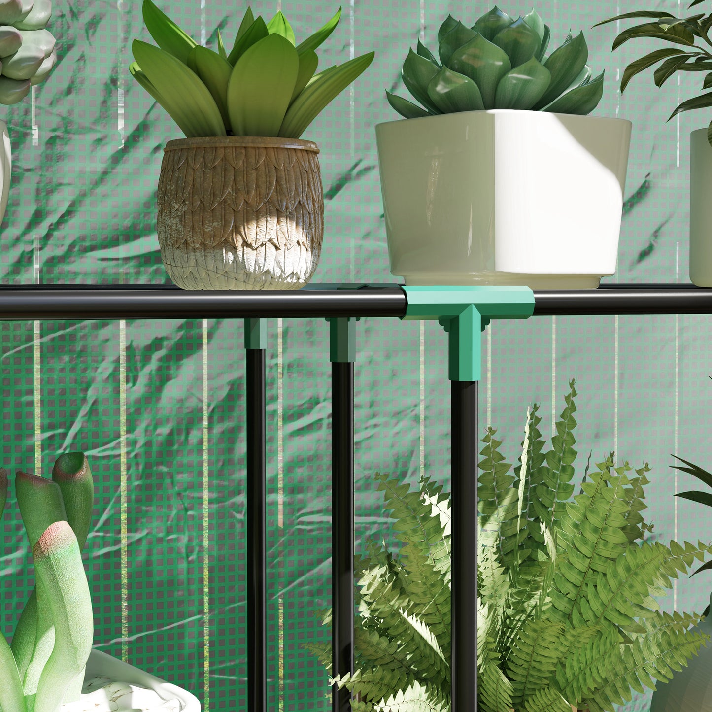 40 x 100cm Three Shelf Steel Frame Greenhouse