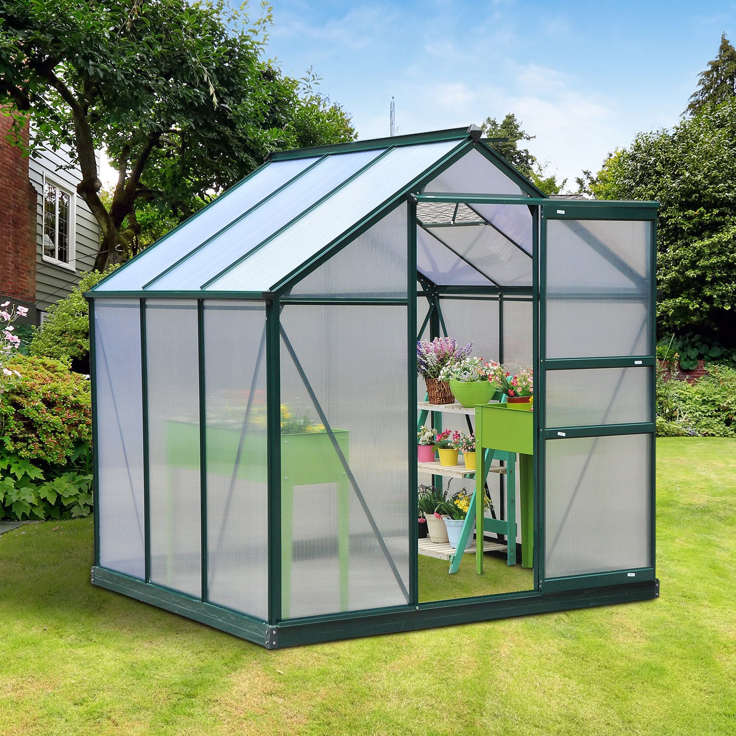 6 x 6ft Polycarbonate Greenhouse