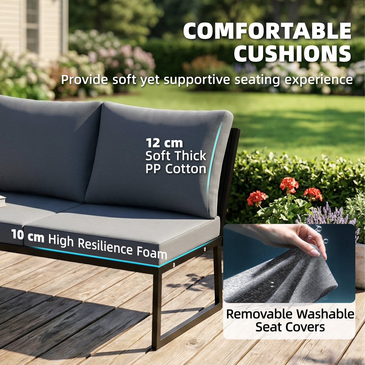4 Seater Metal Garden Furniture Set