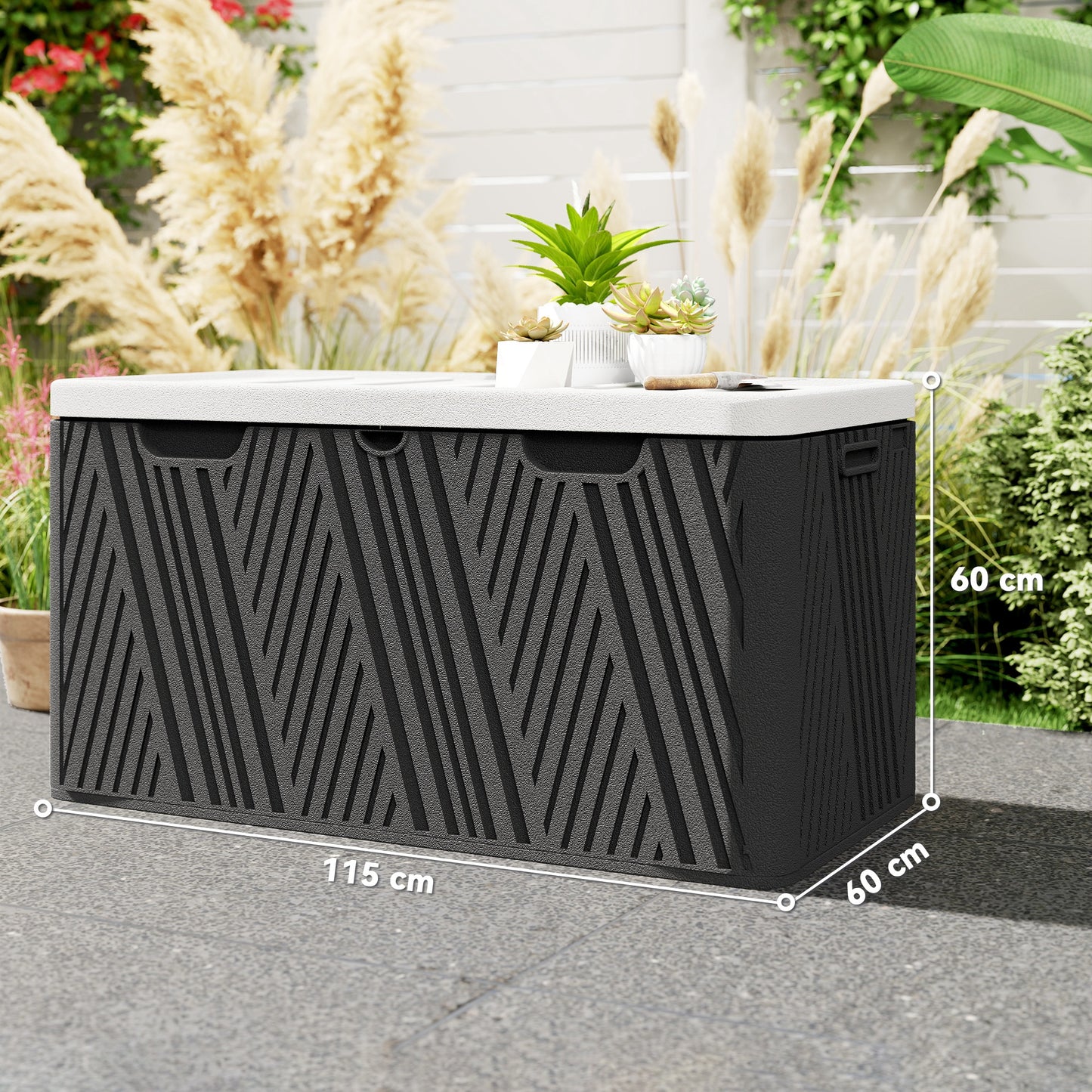 380L Waterproof Outdoor Storage Box, with Lockable Lid