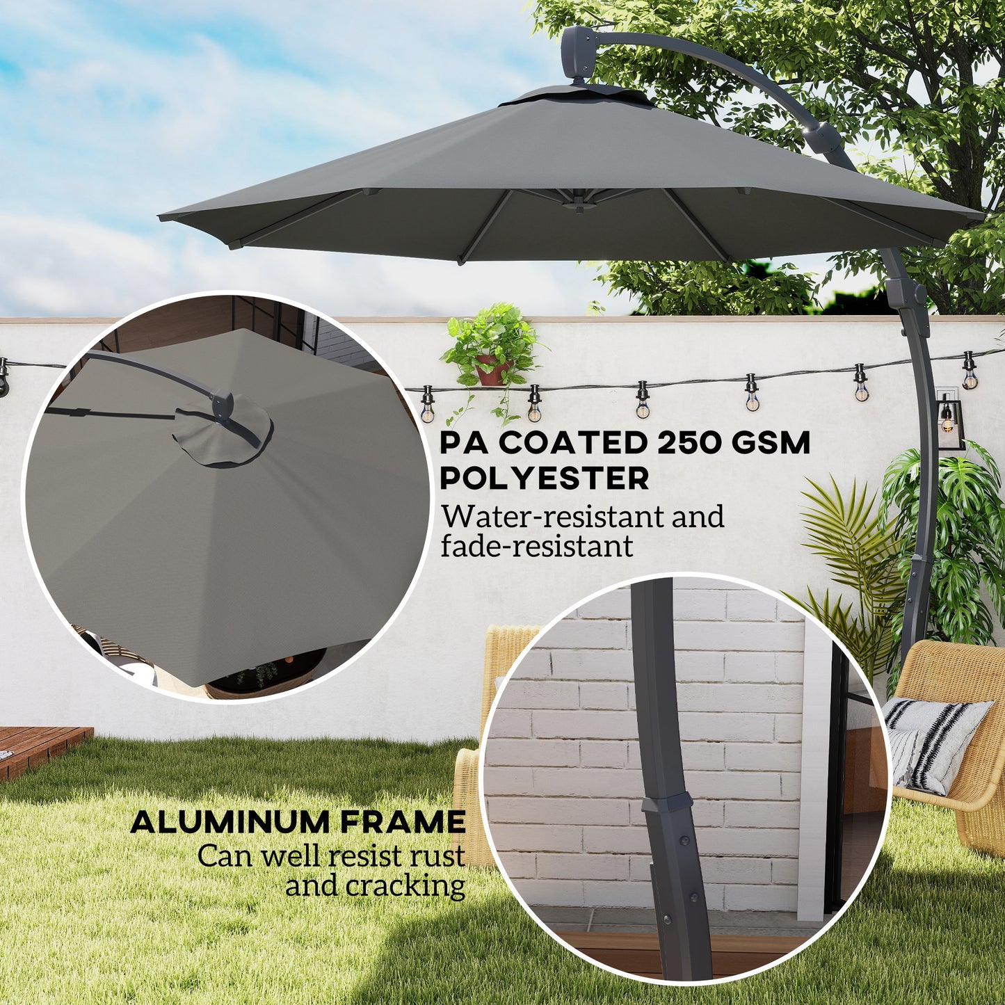 3(m) Garden Cantilever Parasol
